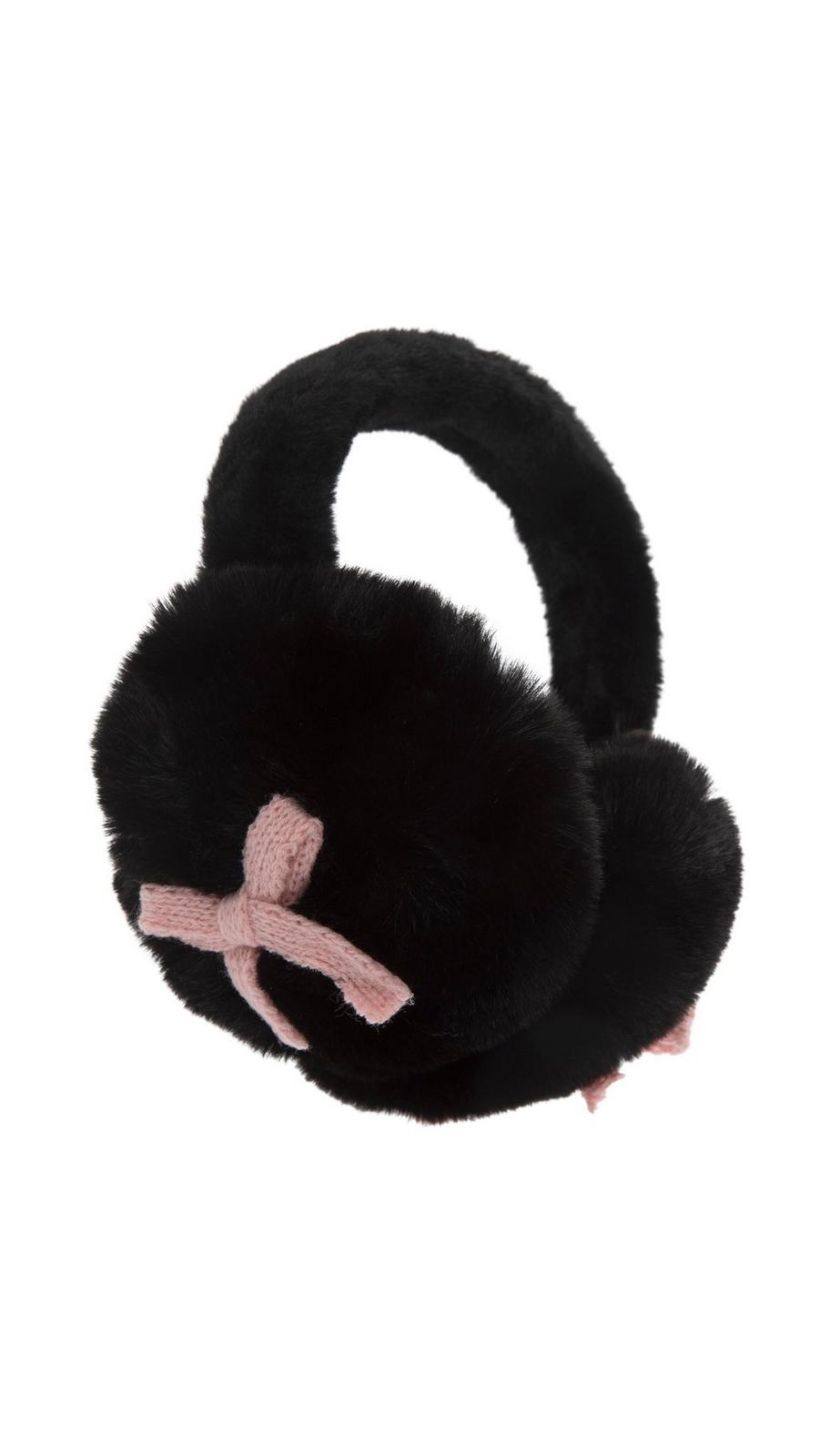 Black Faux Fur Earmuffs With Pink Bows | Hobby Lobby | 6356968 display picture 3