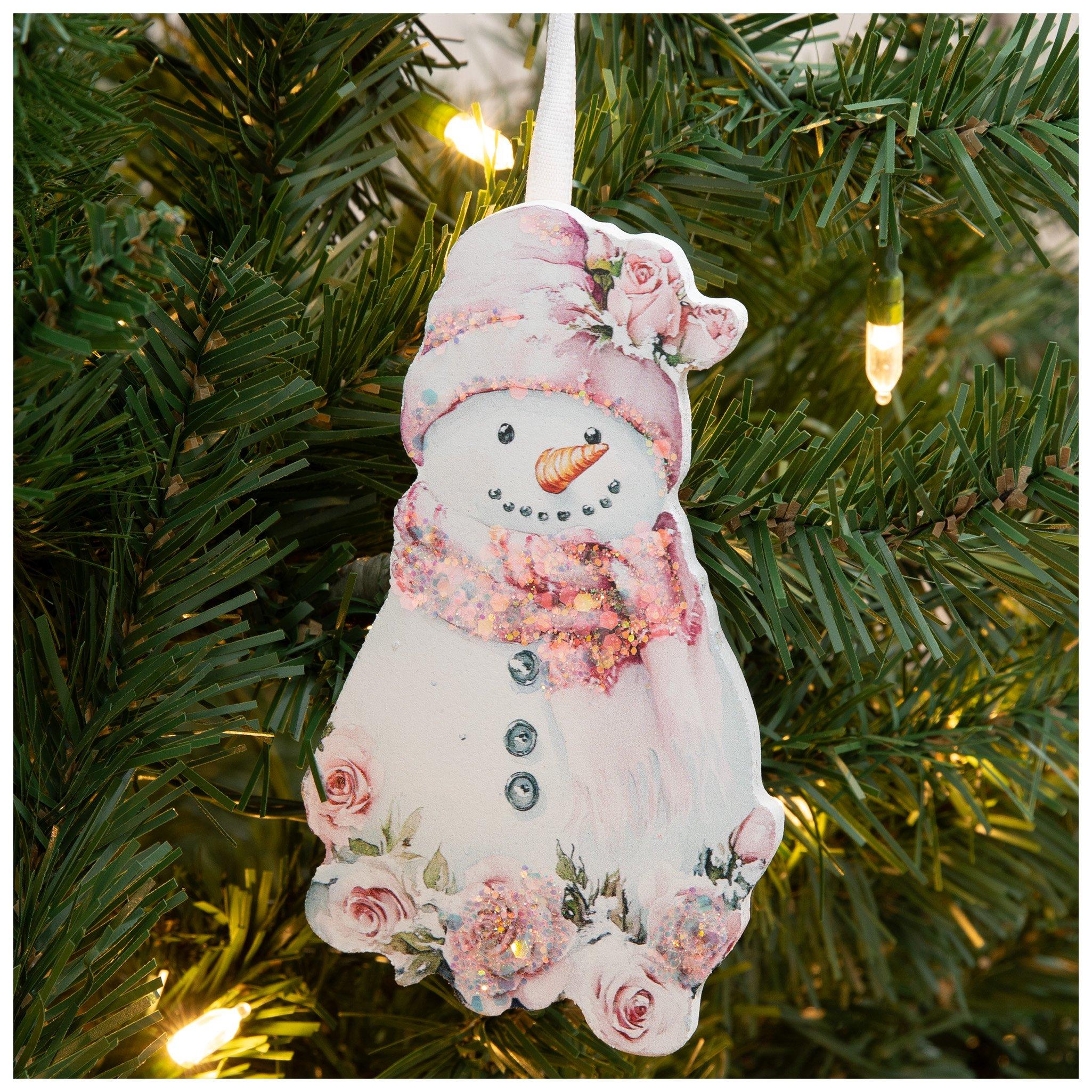 Snowman With Pink Flowers Ornament | Hobby Lobby | 6358014