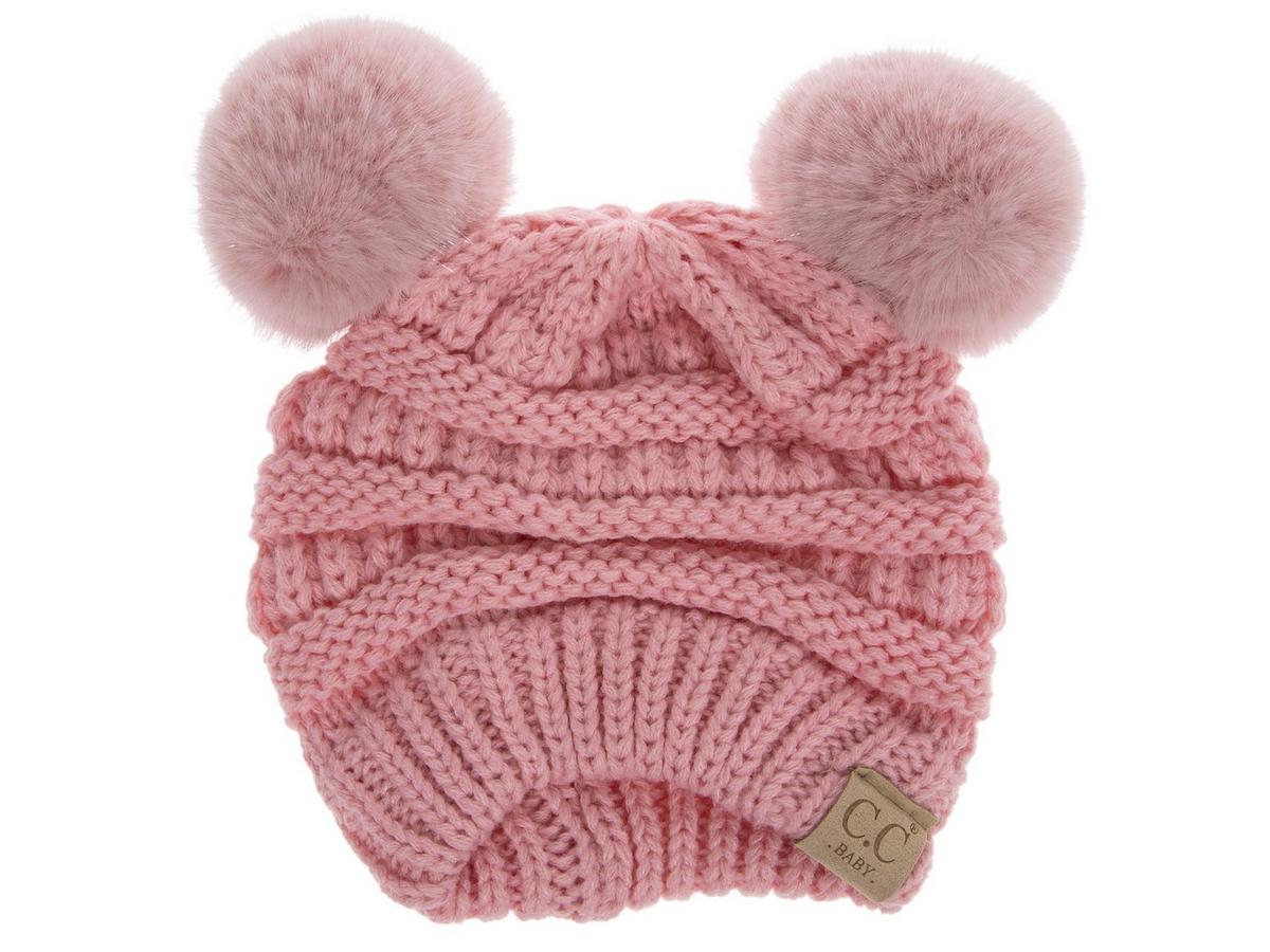 「pompom」 Pink Infant Woven Beanie With Pom Poms | Hobby Lobby | 6358501