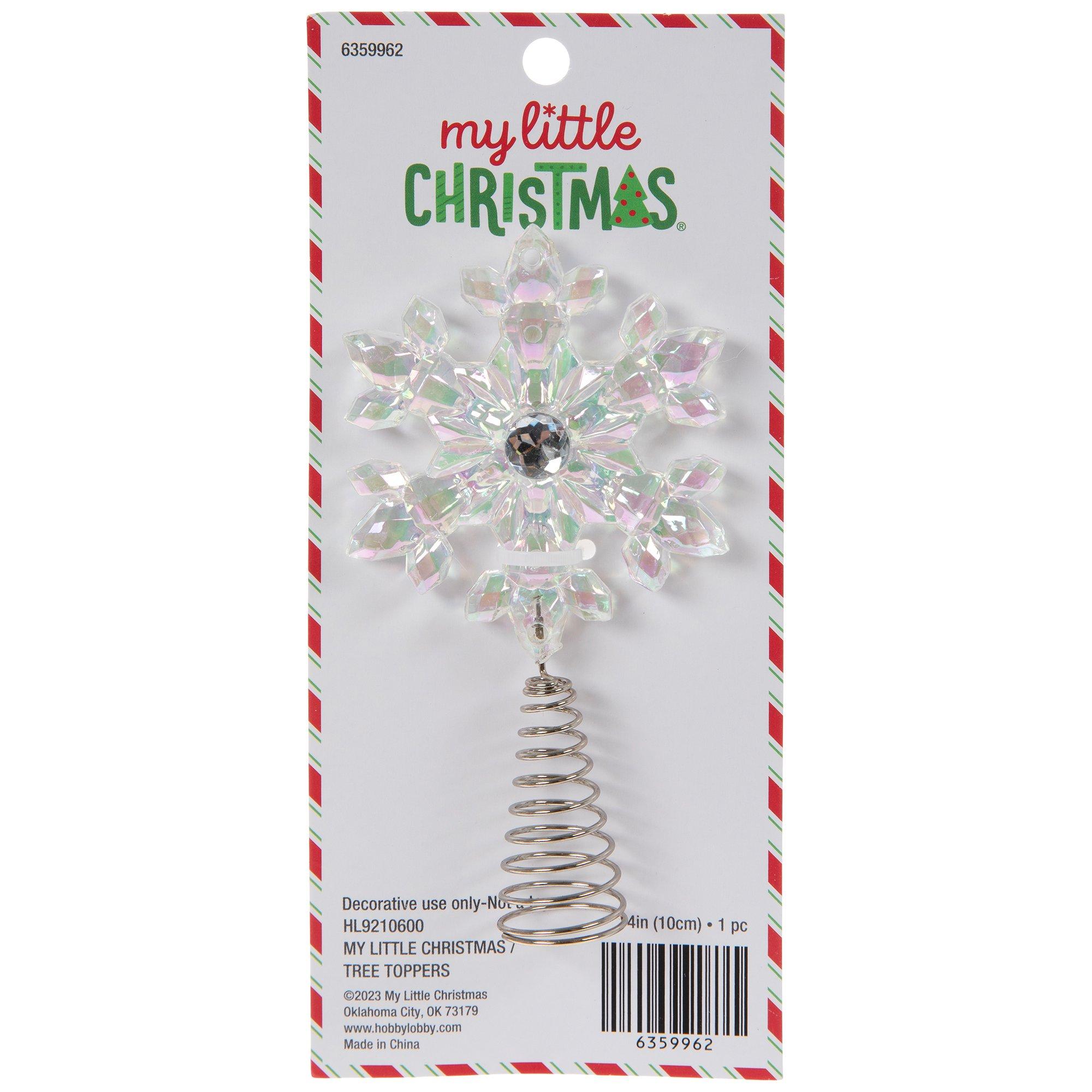 Mini Iridescent Snowflake Tree Topper view 1