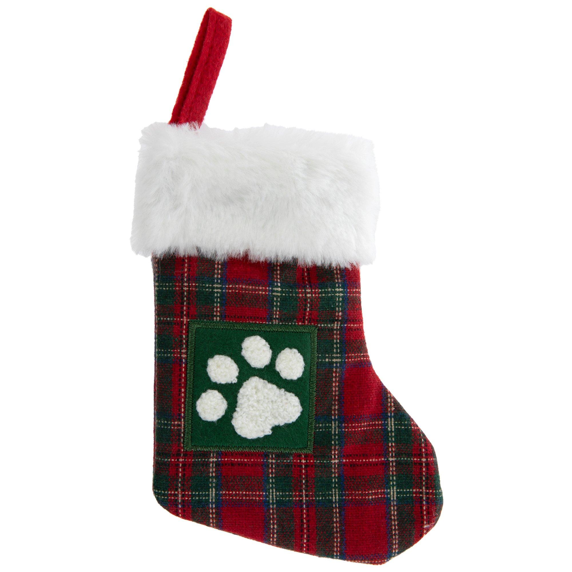 Plaid Paw Print Mini Stocking view 1