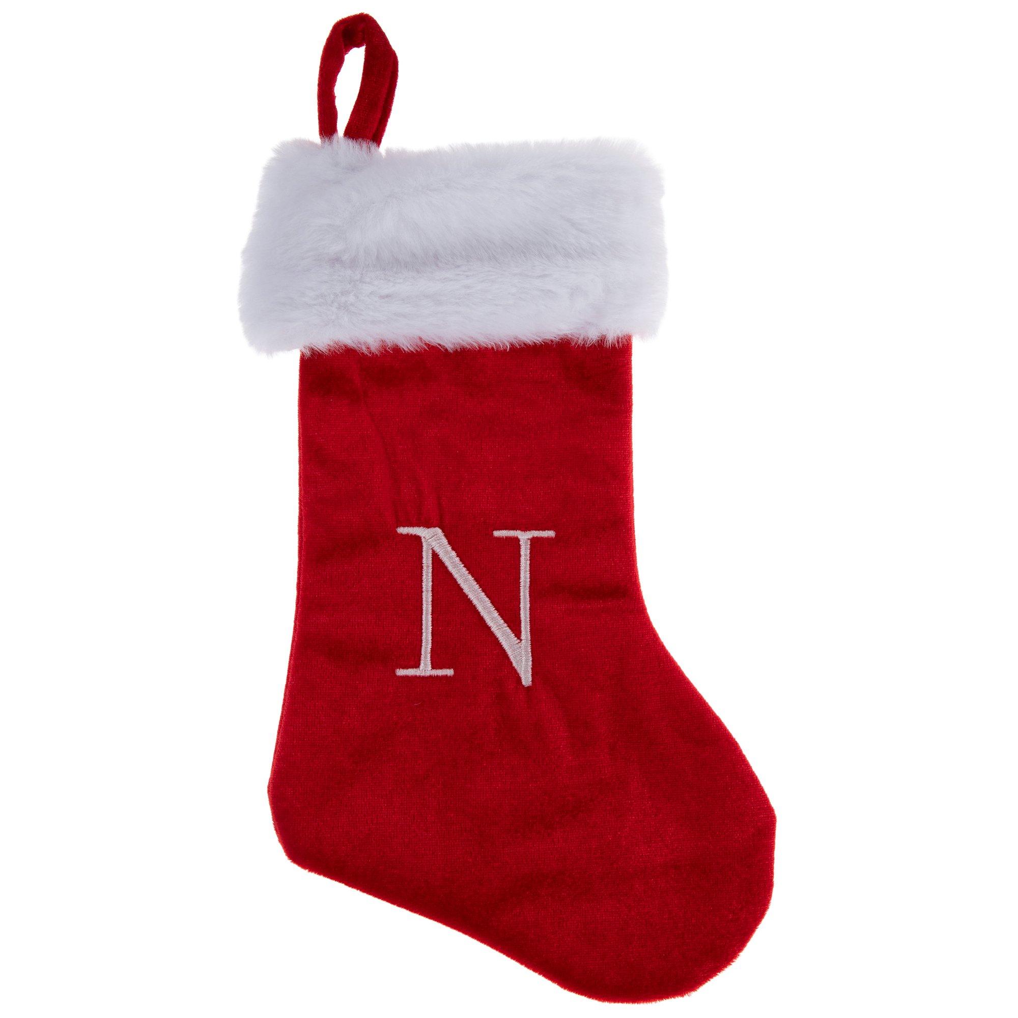 Red Velvet Monogram Stocking | Hobby Lobby | 6361554