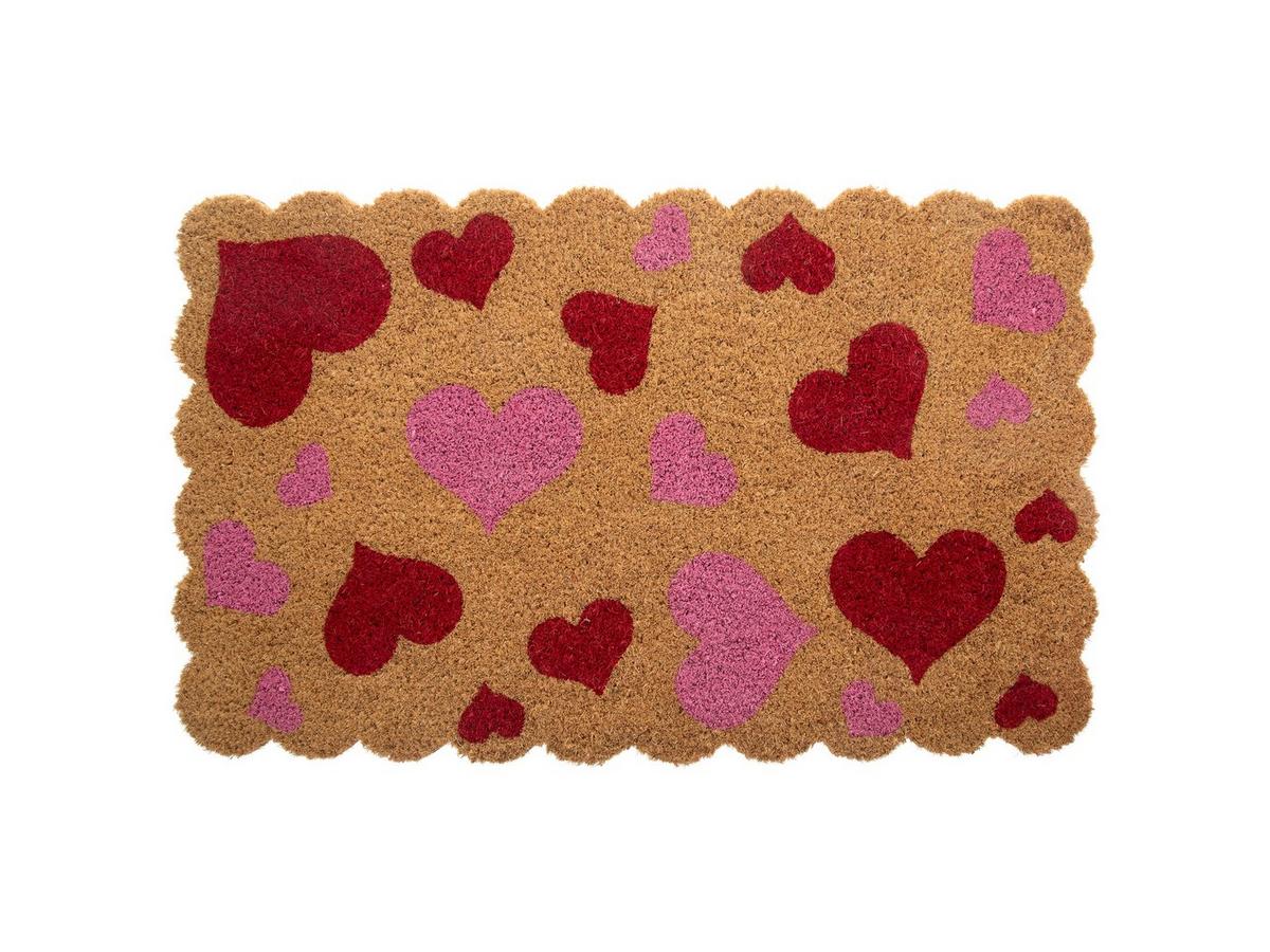 Pink & Red Hearts Scalloped Coir Doormat | Hobby Lobby | 6363709