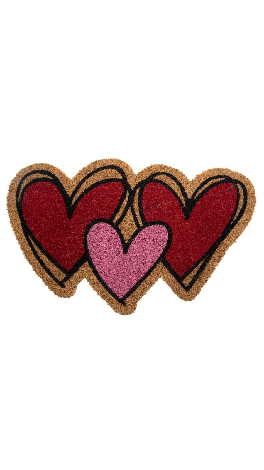 Trio Of Hearts Coir Doormat | Hobby Lobby | 6363717