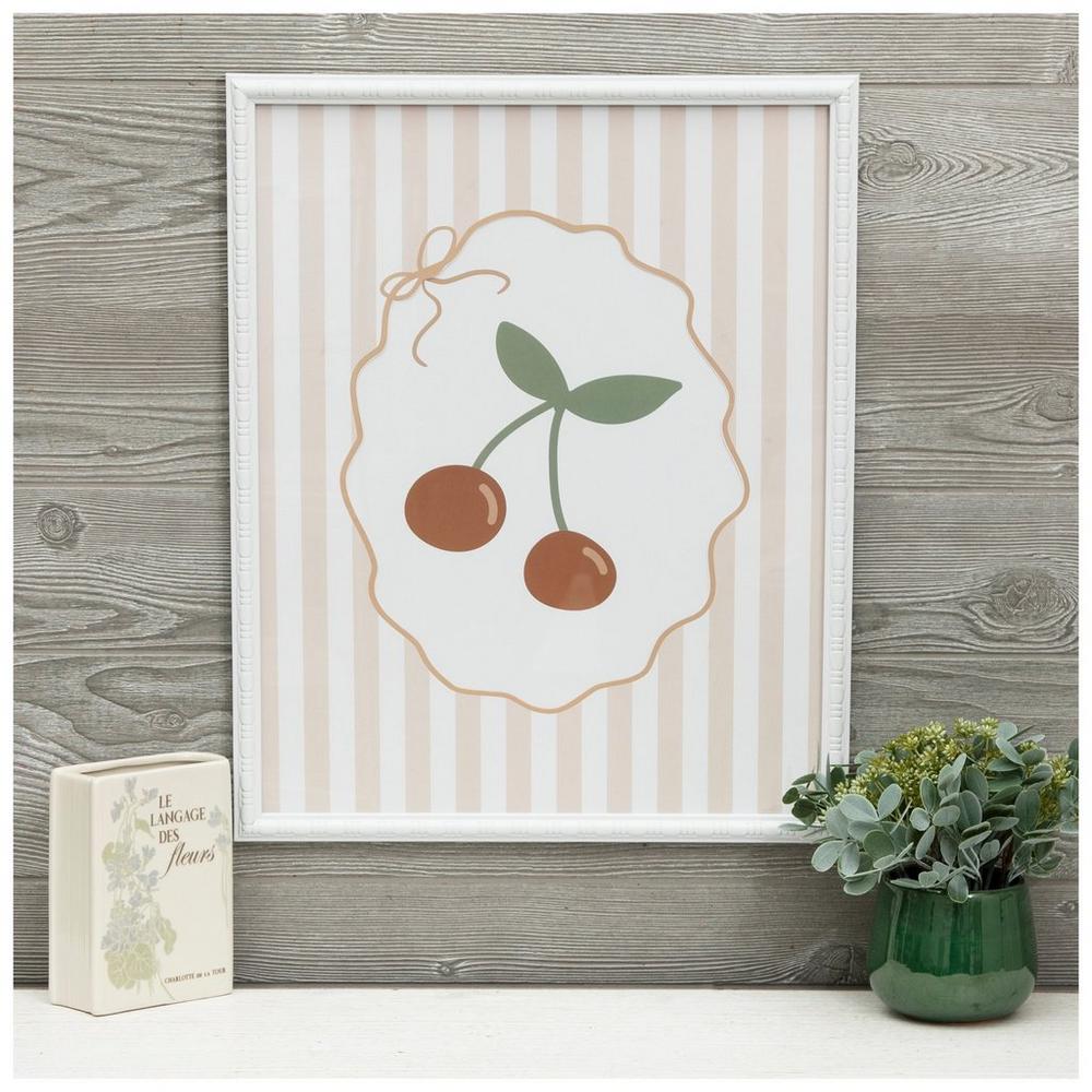 Cherries & Stripes Framed Wall Decor | Hobby Lobby | 6370407
