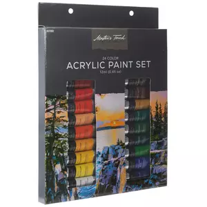 COSBAY Acrylic Paint Set,48 Paint Pots in 6 Colors,Set of 8 Washable Paint Sets,Acrylic Paint Strips with 8 Pcs paintbrushes,craft P