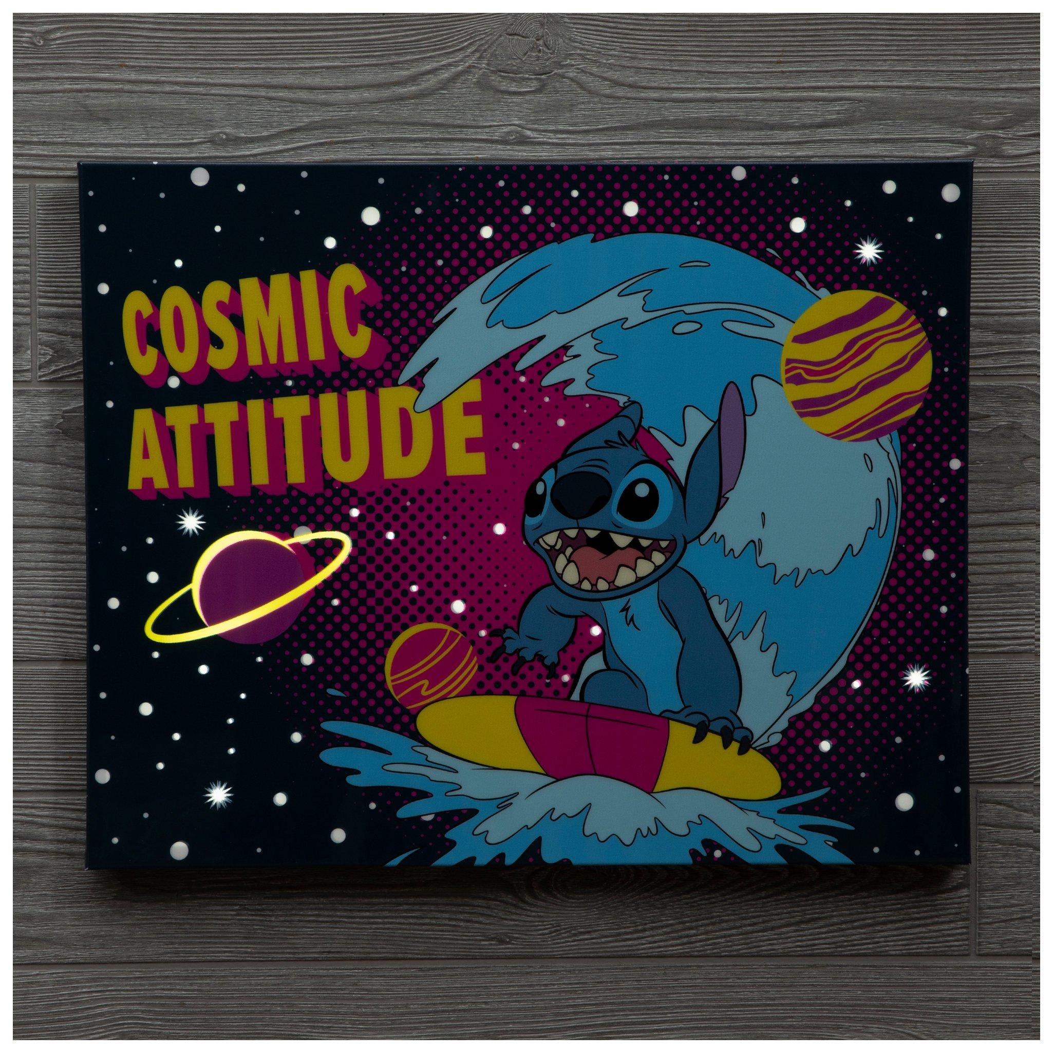Stitch Cosmic Attitude Light Up Canvas Wall Decor | Hobby Lobby