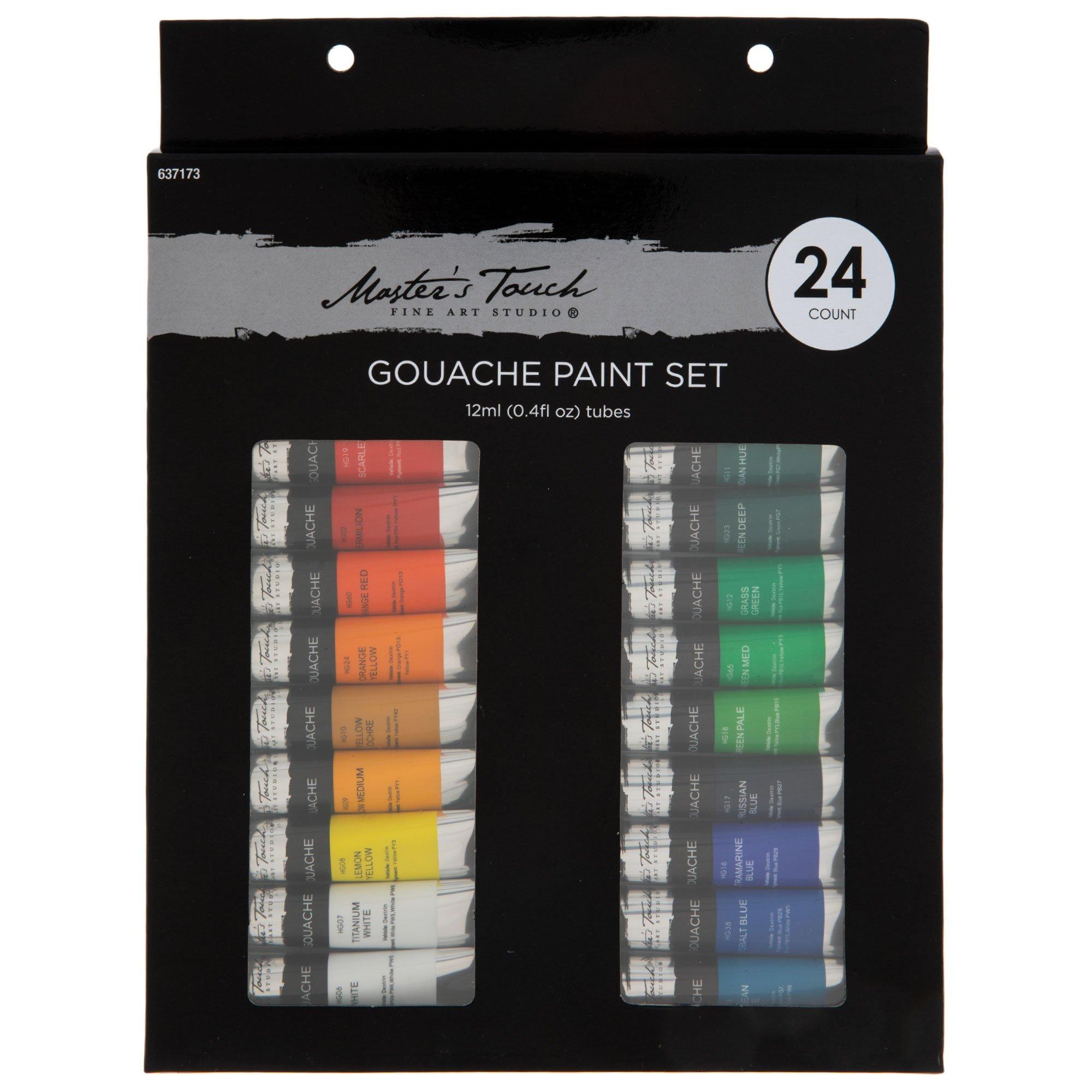 12 TUBES GOUACHE FINE TOUCH PAINT SET IN BOX WATER SOLUBLE SOME PARTIALLY  USED