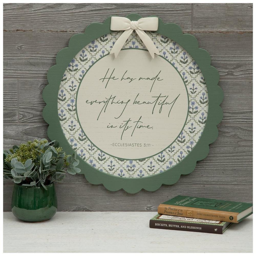 Ecclesiastes 3:11 Scalloped Wood Wall Decor