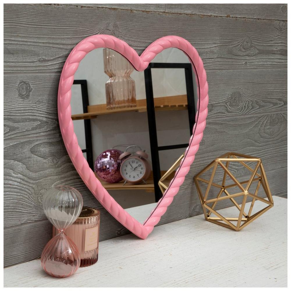 Pink Heart Wood Wall Mirror | Hobby Lobby | 6372353