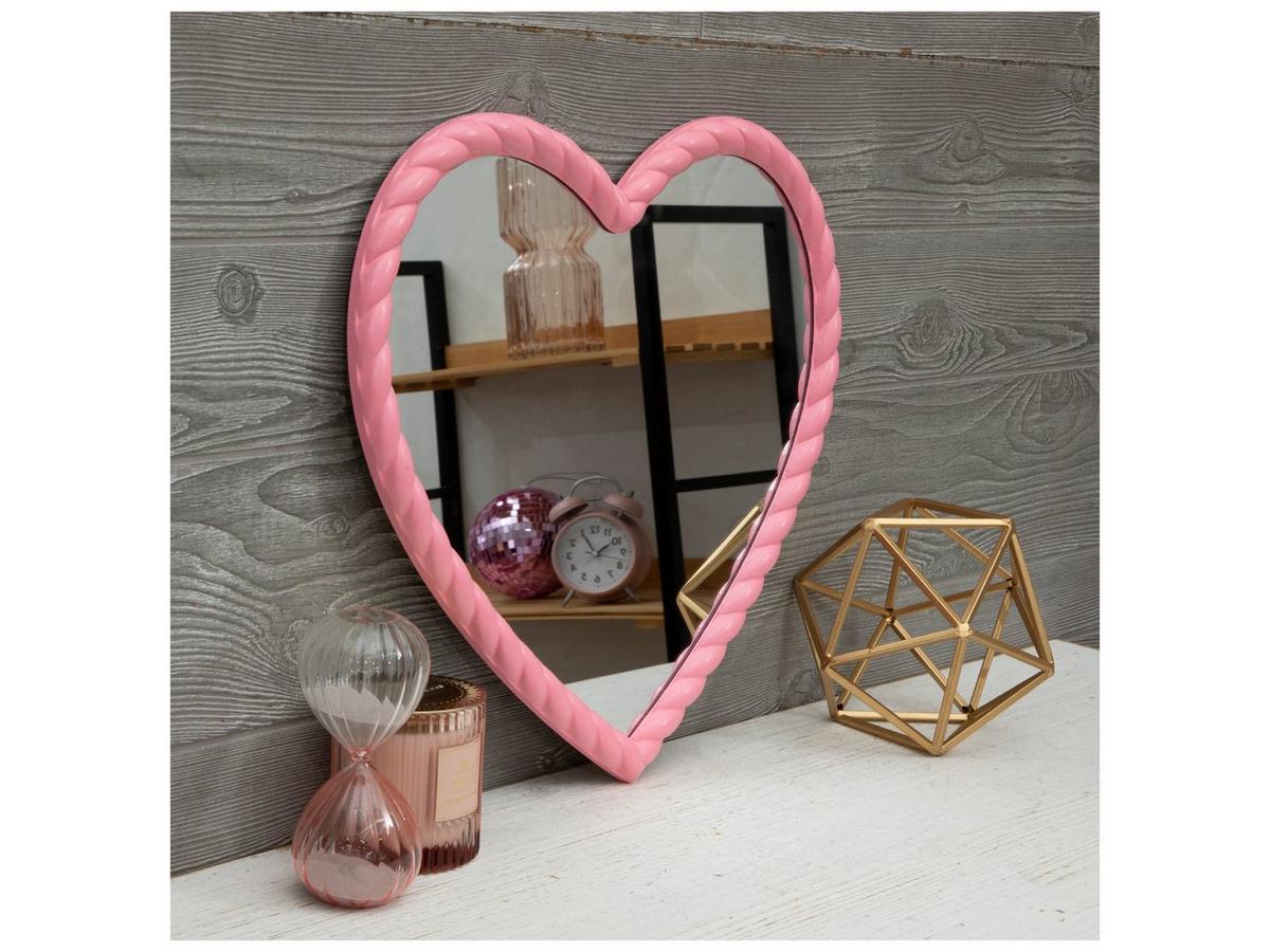 Pink Heart Wood Wall Mirror | Hobby Lobby | 6372353