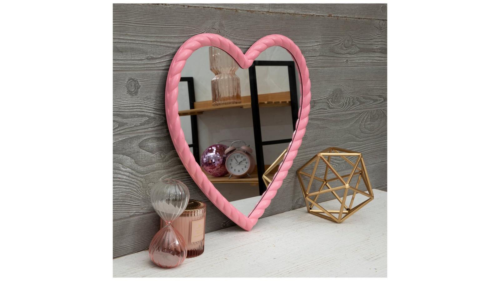 Pink Heart Wood Wall Mirror | Hobby Lobby | 6372353