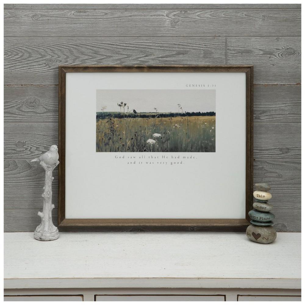 Genesis 1:31 Wood Wall Frame