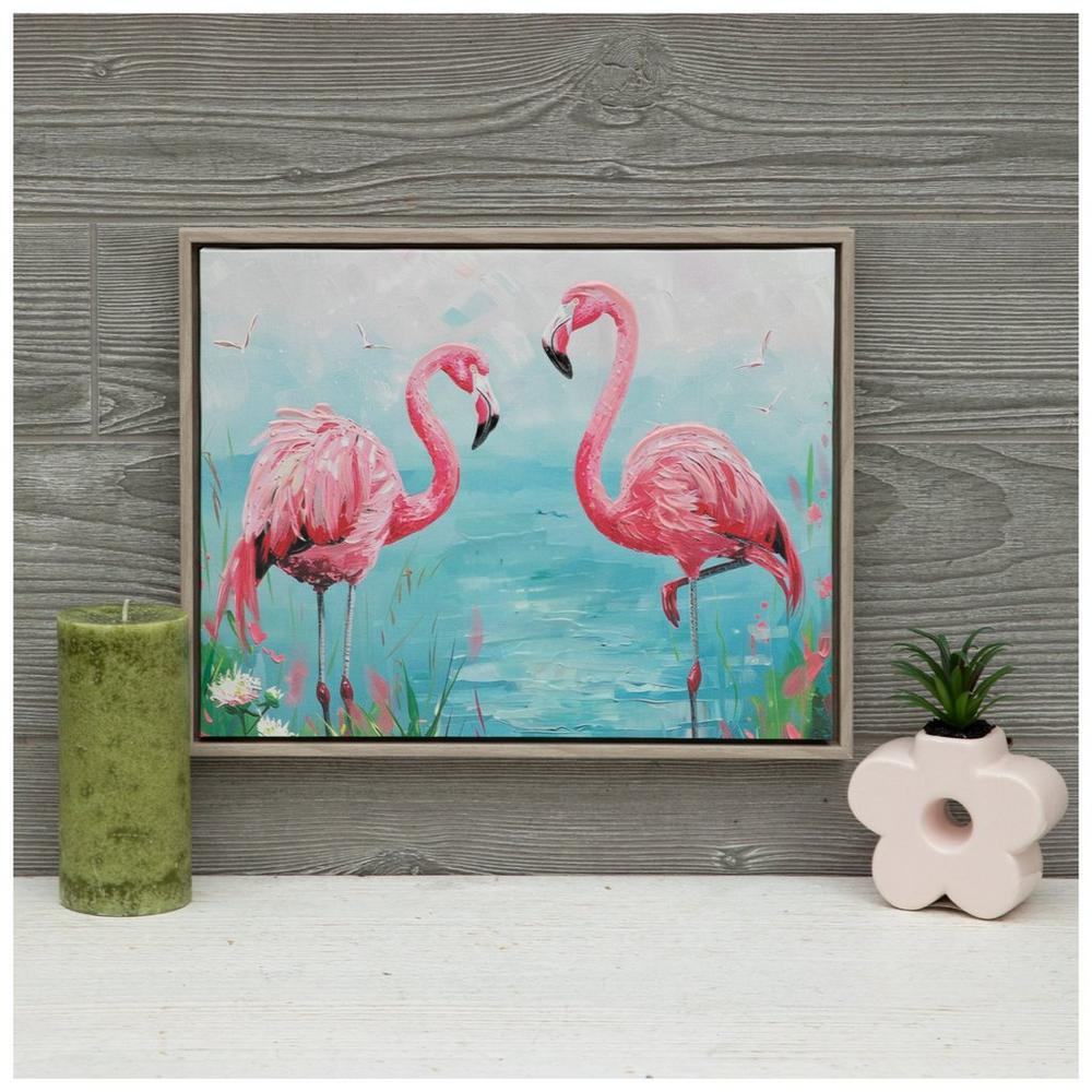 Flamingoes At The Lagoon Canvas Wall Decor | Hobby Lobby | 6374292