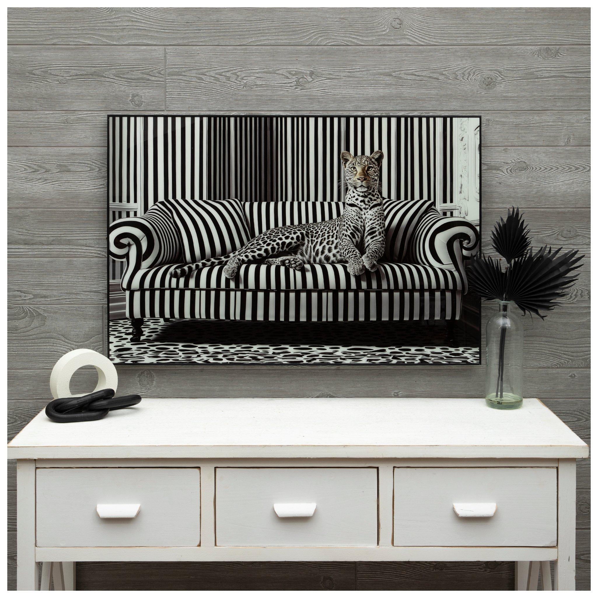 Jaguar On Striped Couch Framed Wall Decor | Hobby Lobby | 6374326