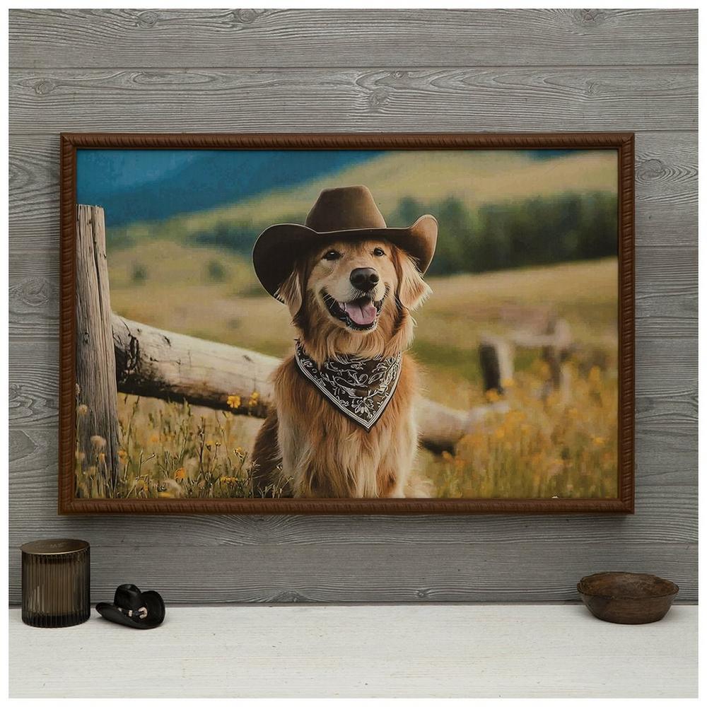 HOBBY LOBBY Cowboy Dog Wood Wall Decor