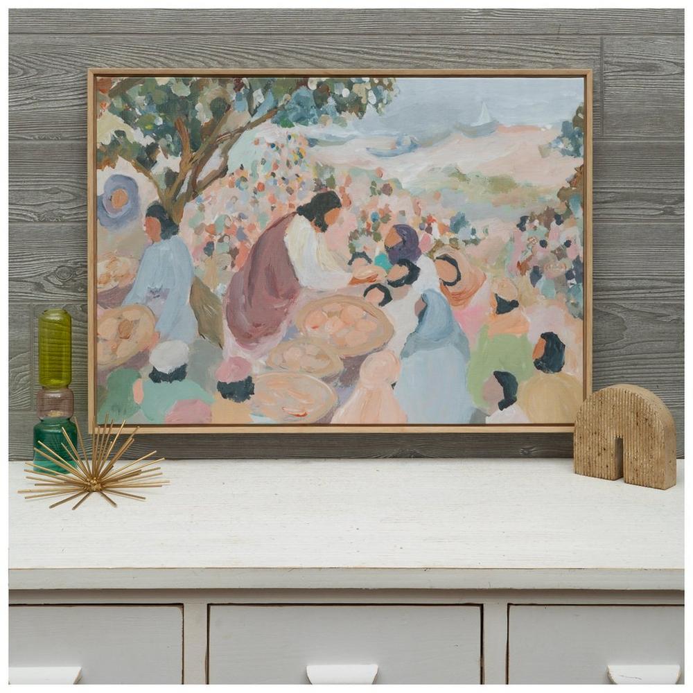 Jesus Feeding Five Thousand Canvas Wall Decor