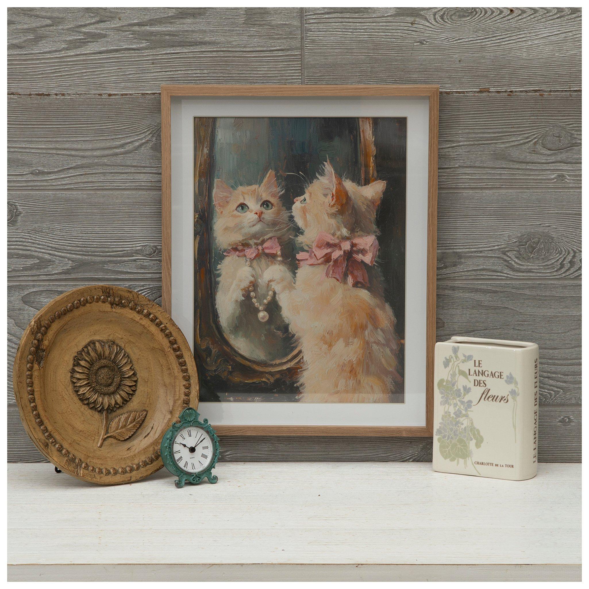 Cat Staring At Reflection Framed Wall Decor Hobby Lobby 6376099
