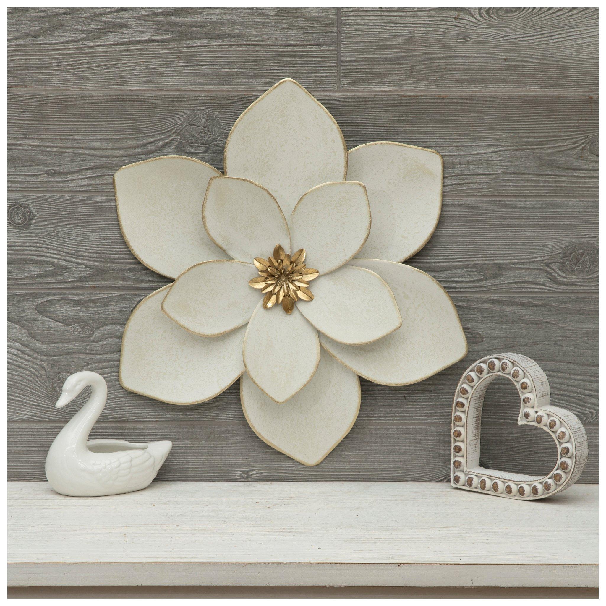White Speckled Flower Metal Wall Decor | Hobby Lobby | 6377733