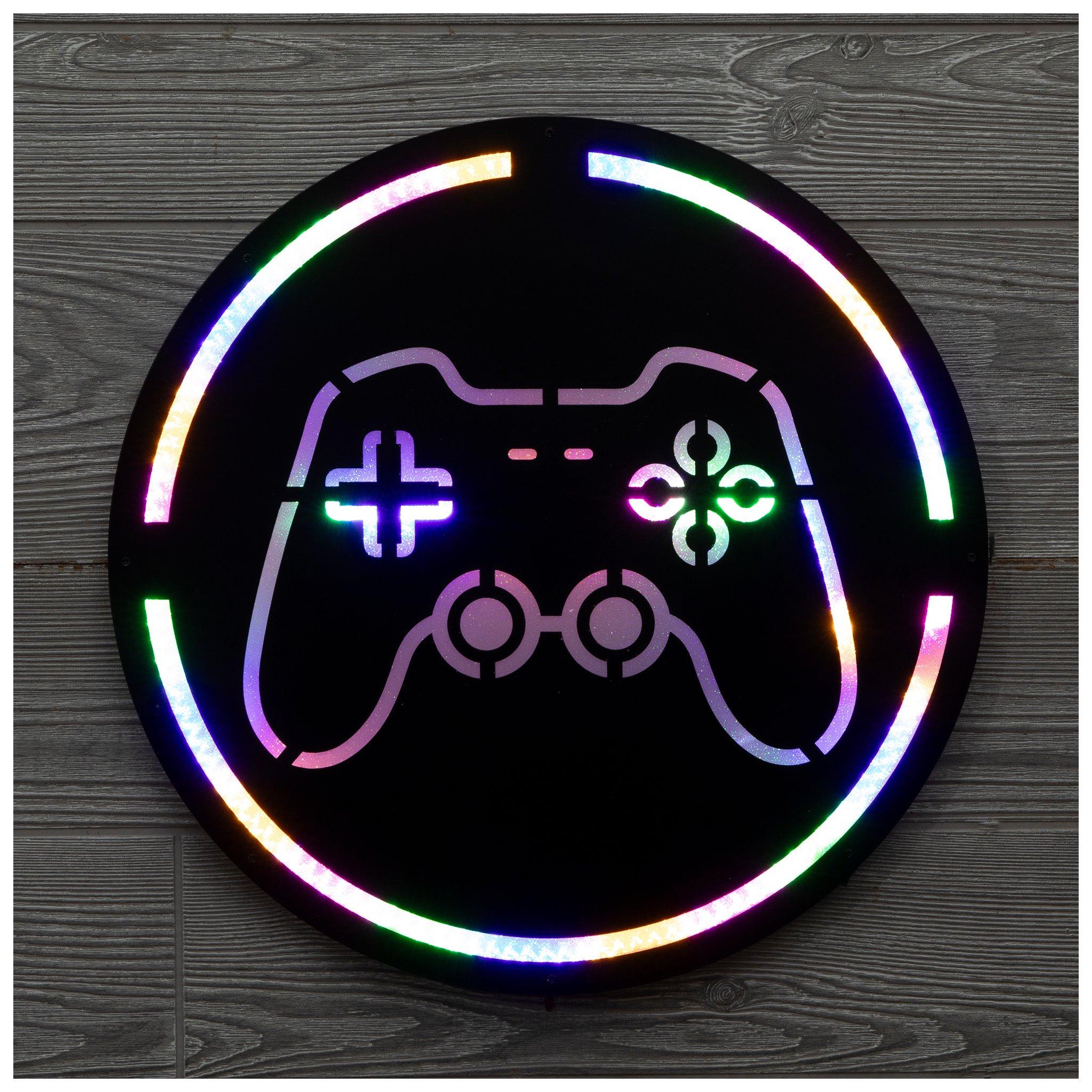 Neon Lamp - Game Controller Buttons - Incl. 3 Batteries - Neon Lighting