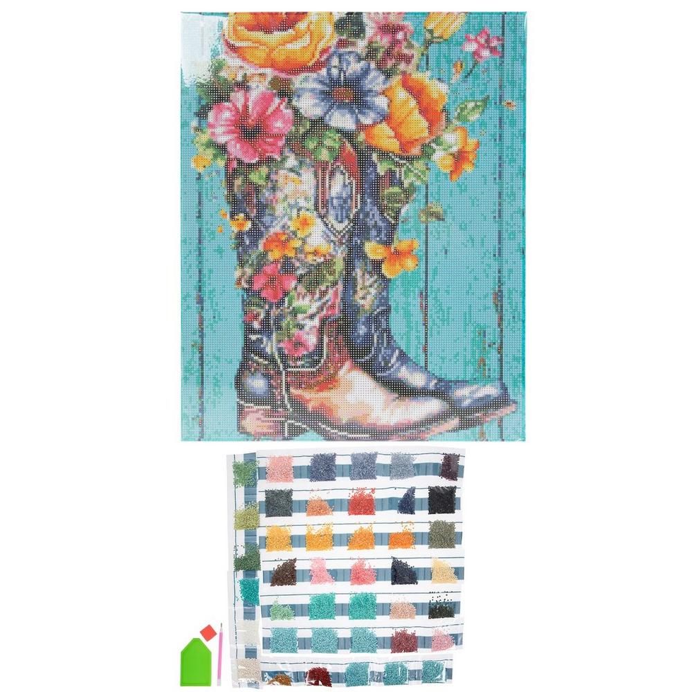 Floral Cowgirl Boots Diamond Art Kit | Hobby Lobby | 6378624