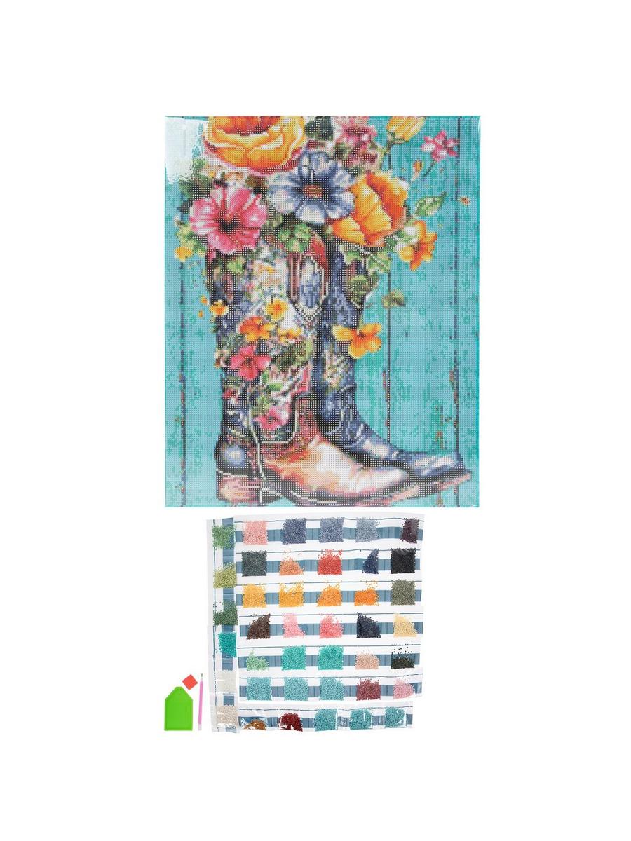 Floral Cowgirl Boots Diamond Art Kit | Hobby Lobby | 6378624