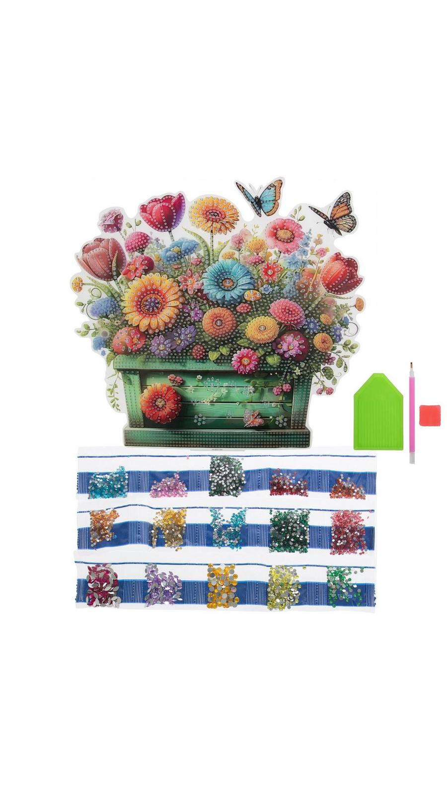 Flowers In Planter 3D Diamond Art Kit | Hobby Lobby | 6378897