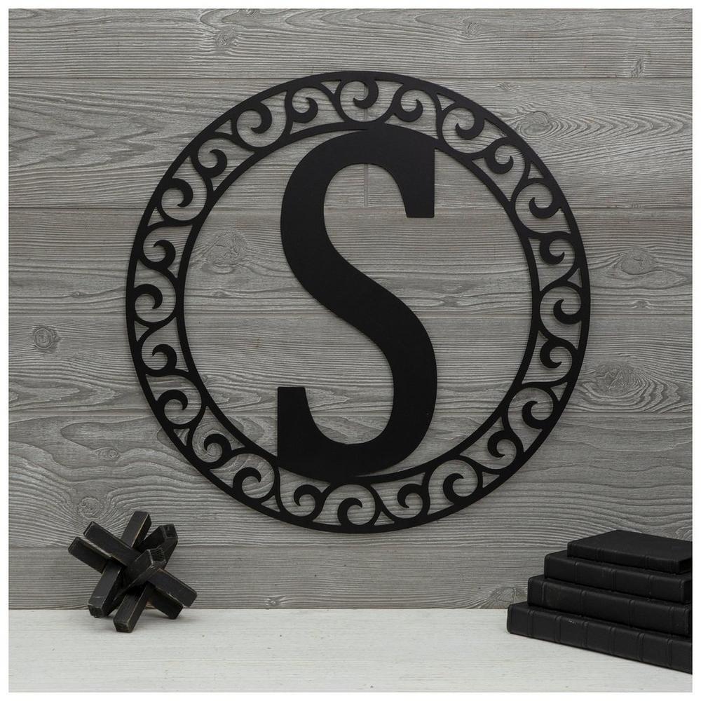 Black Letter Round Metal Sign