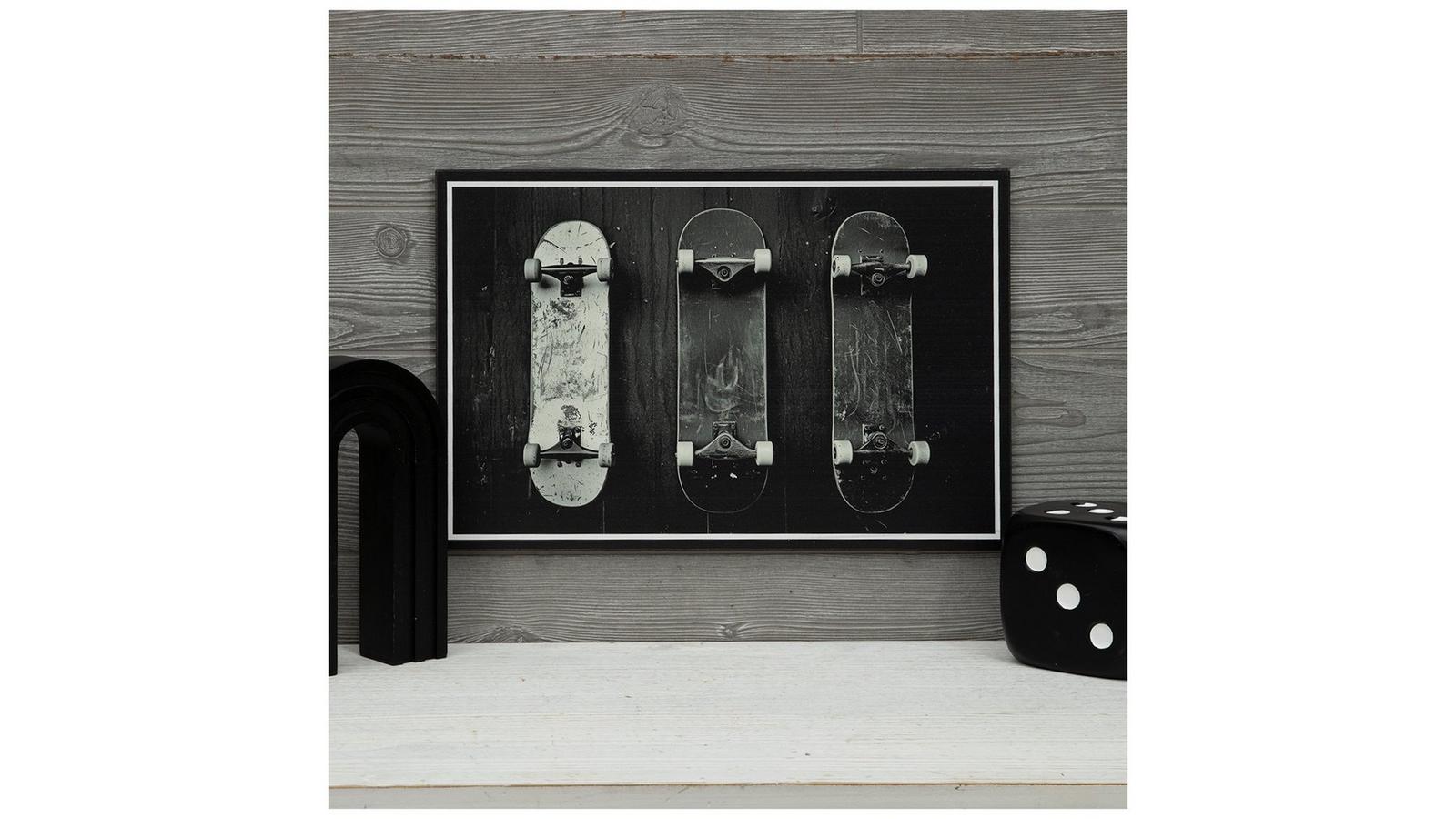 Black & White Skateboards Wood Wall Decor | Hobby Lobby | 6381404