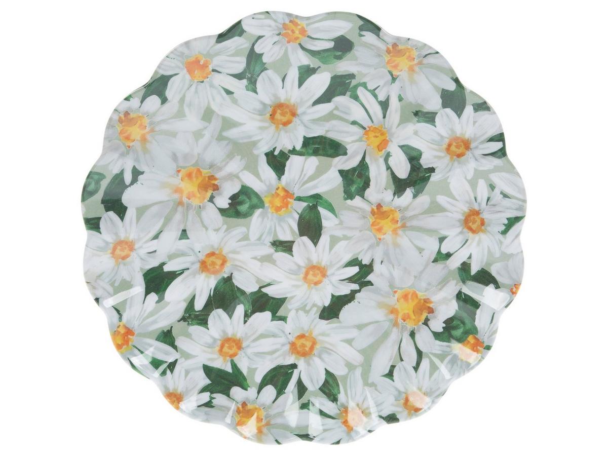 Green & White Daisies Scalloped Salad Plates | Hobby Lobby | 6384309