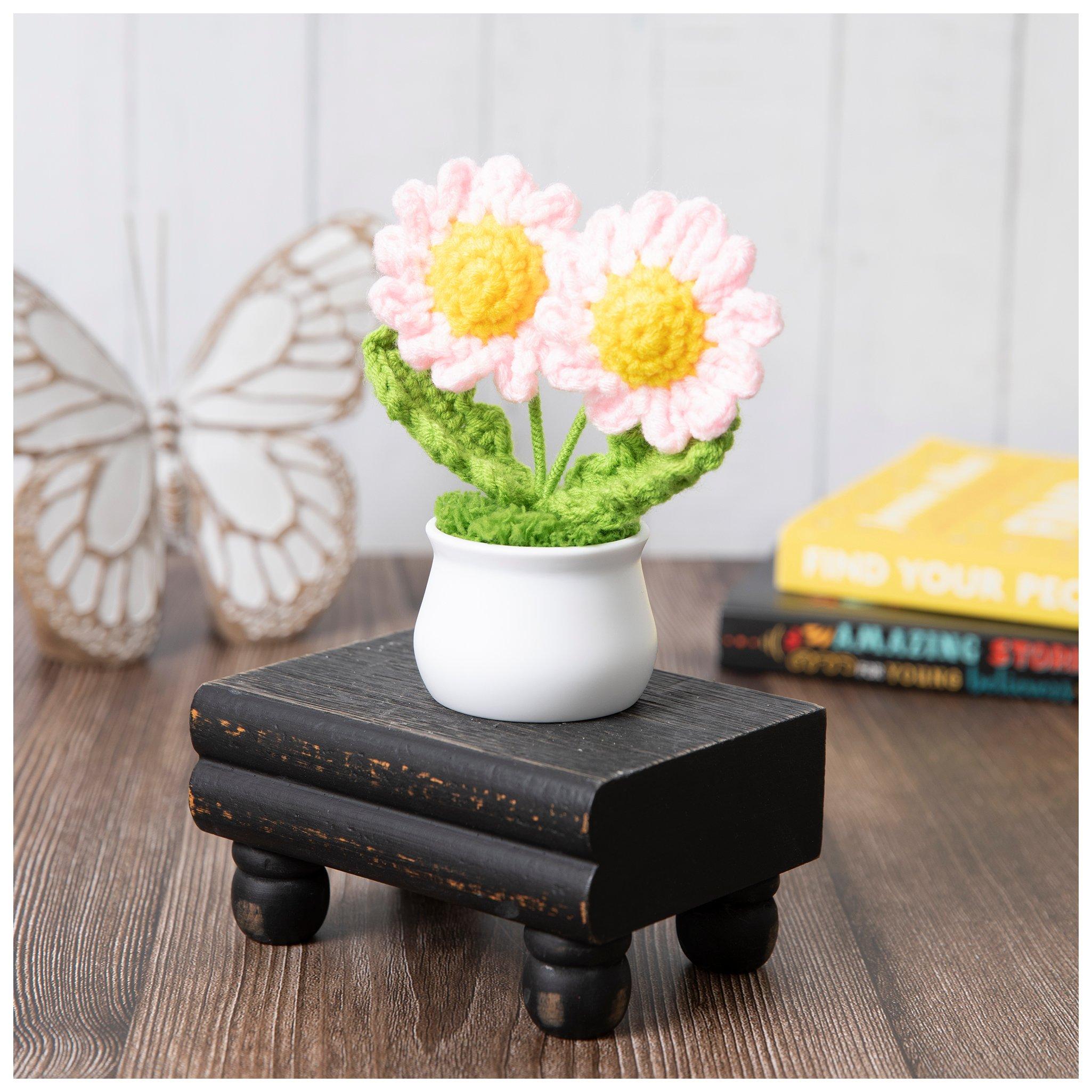 Pink Crochet Flowers In White Pot | Hobby Lobby | 6384572