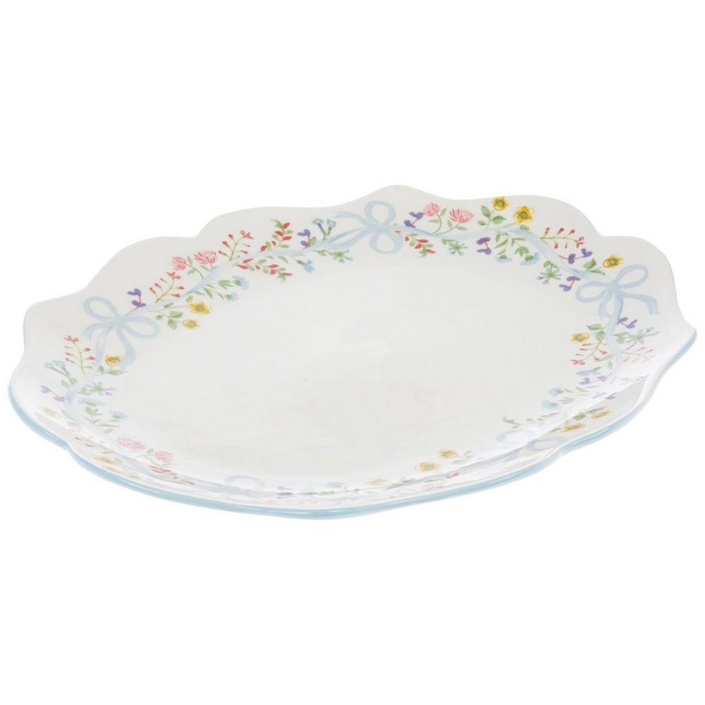 Floral Bow Ceramic Platter