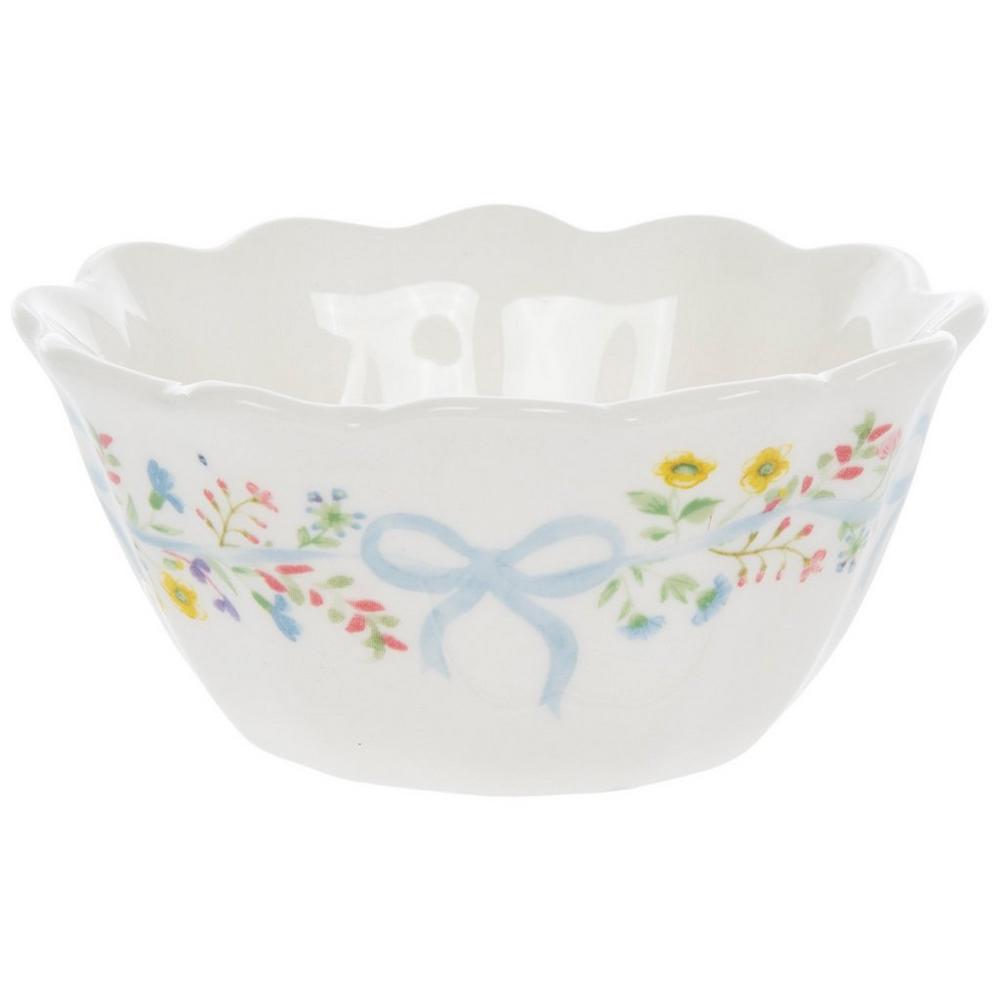 Blue Bow Flowers Mini Bowl
