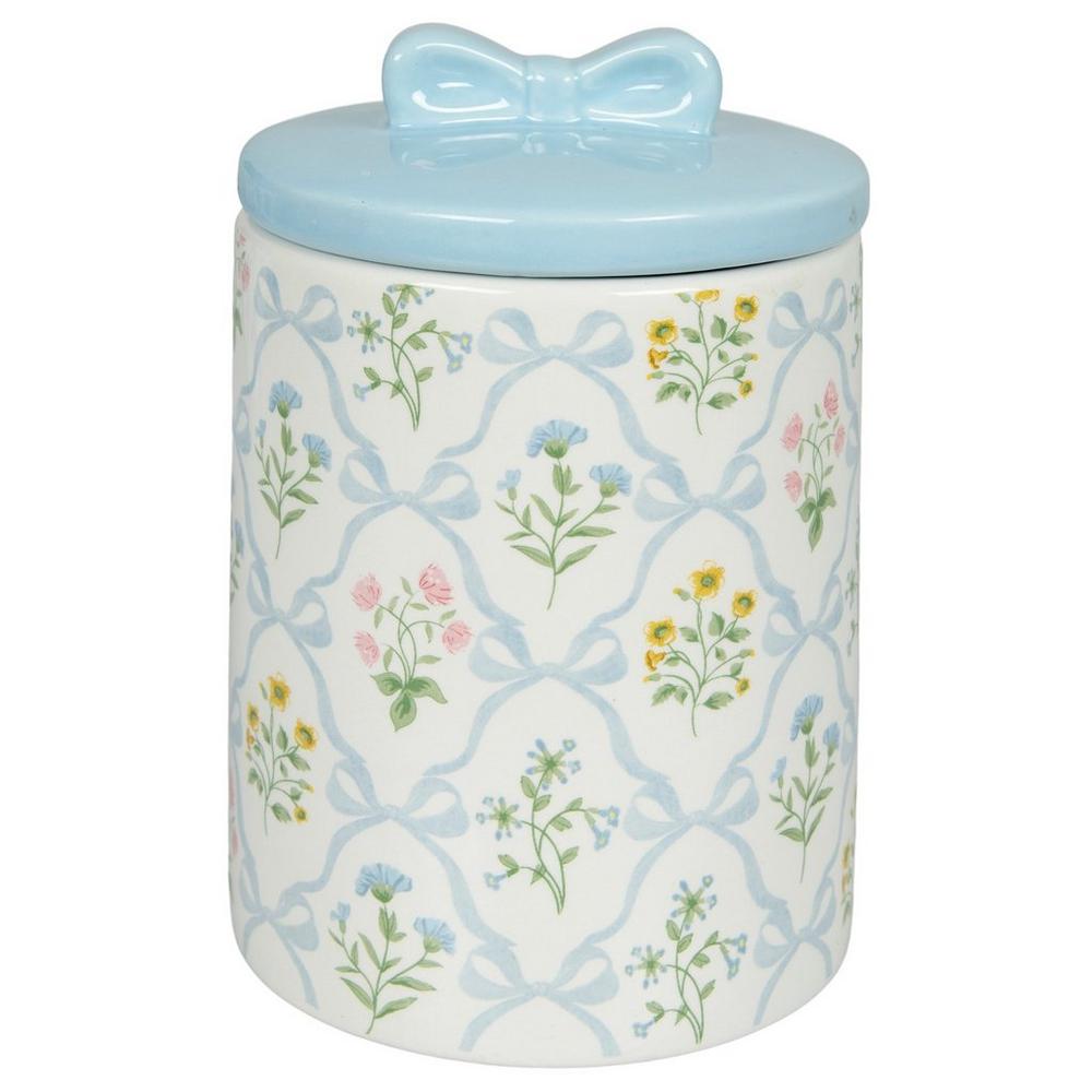 Floral Bow Ceramic Canister