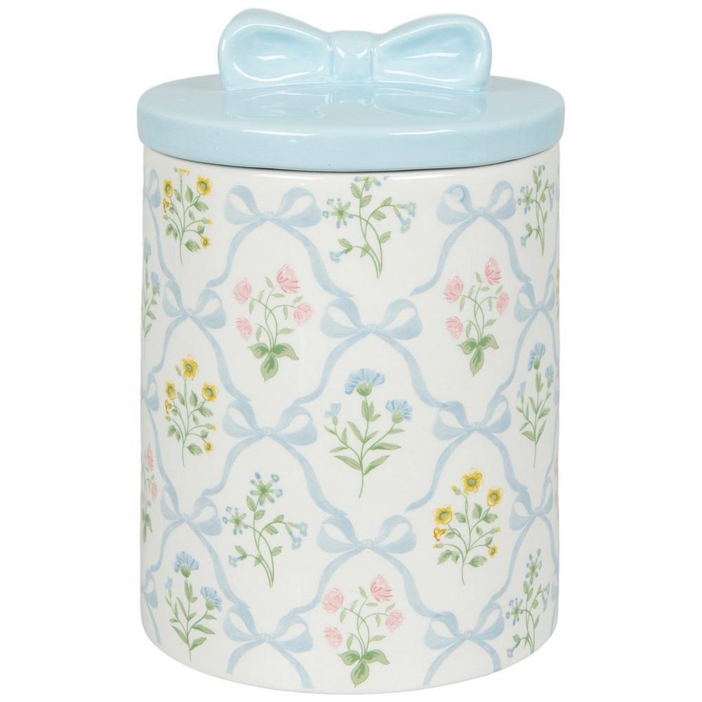 Floral Bow Ceramic Canister