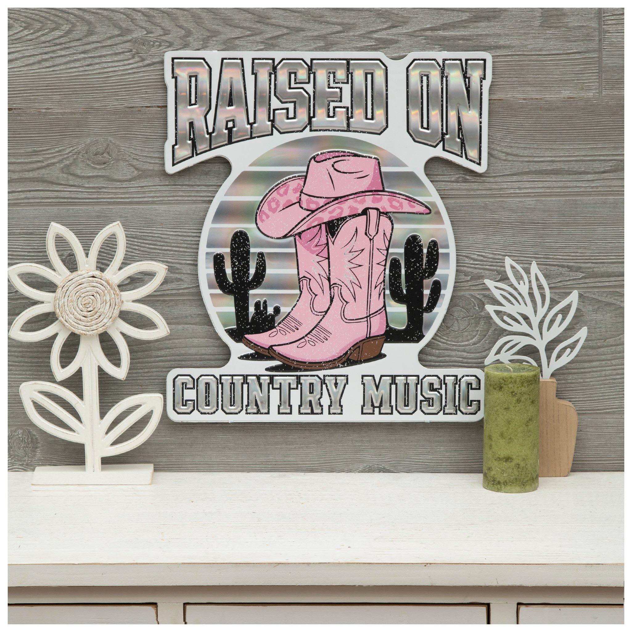 Raised On Country Music Wood Wall Decor | Hobby Lobby | 6385991