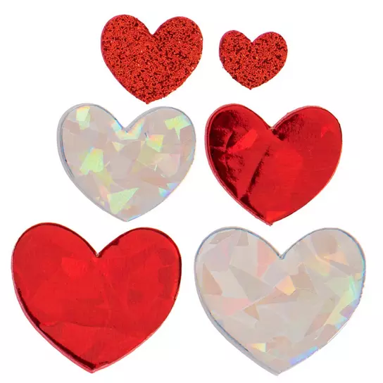 40 Piece Glitter Mini Heart Stickers