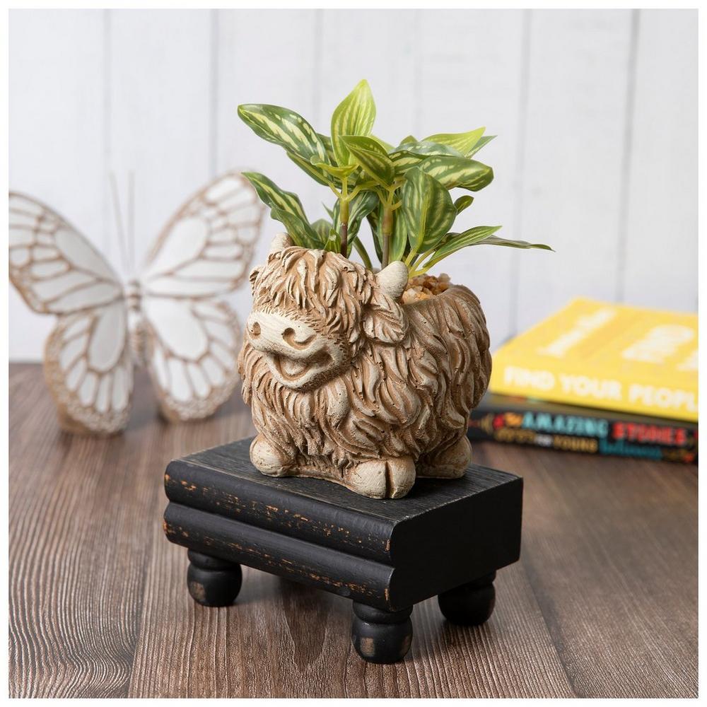 Greenery In Highland Cow Cement Pot | Hobby Lobby | 6387229