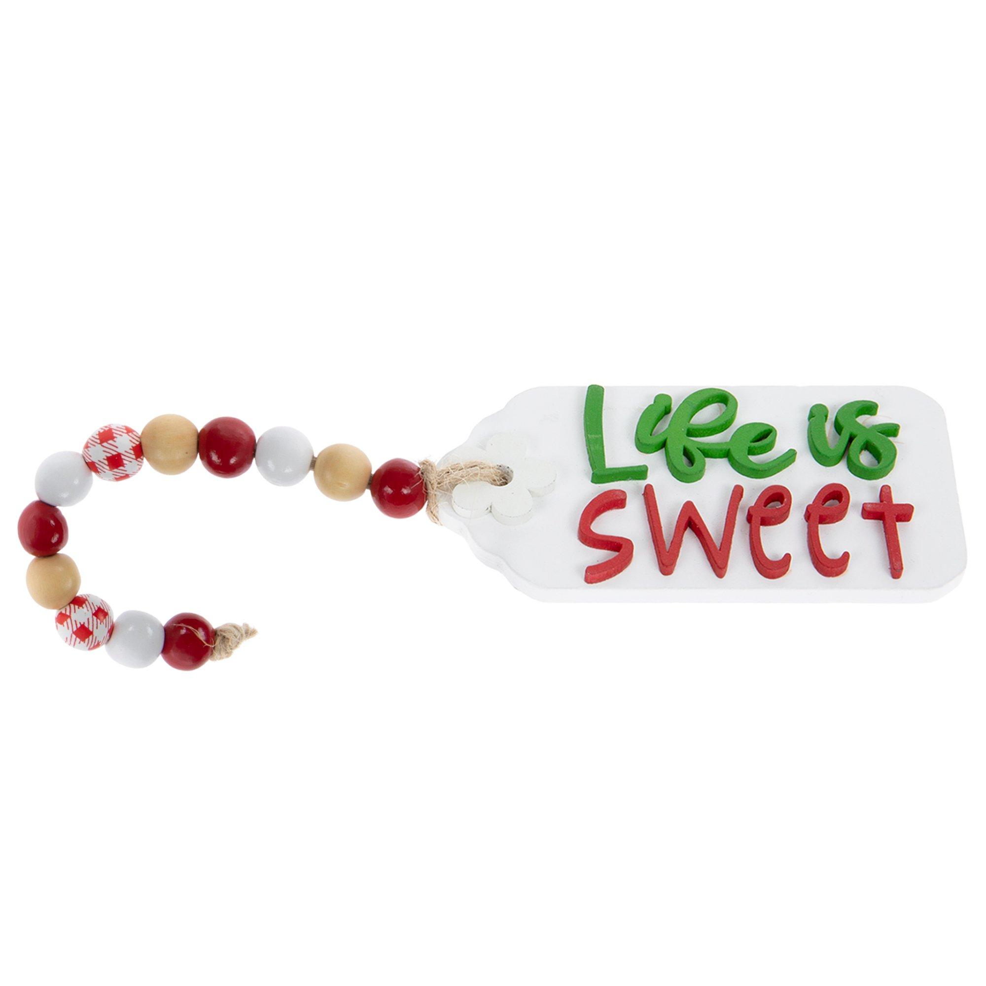 Life Is Sweet Tag Beaded Wood Decor | Hobby Lobby | 6387906