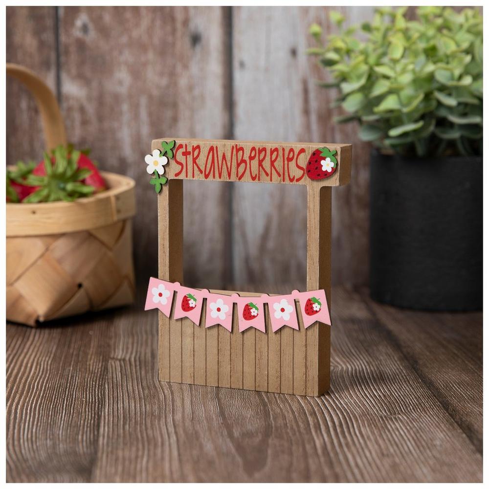 Strawberres Sgn - Carved n a 40x8 Sold Wood Board Rustc