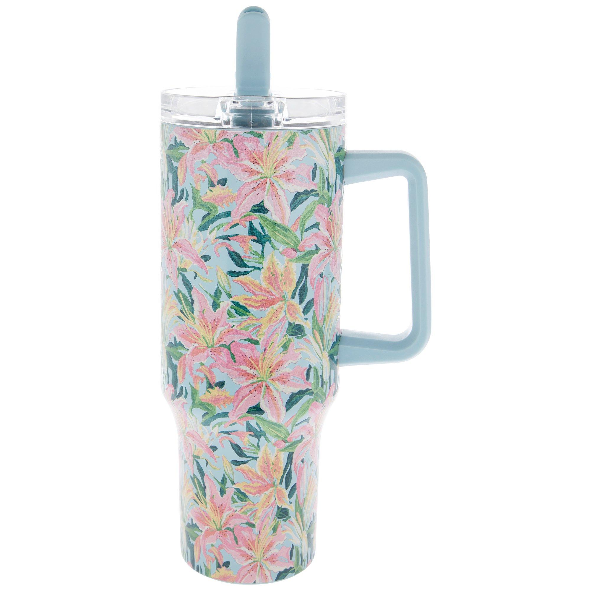 Tropical Lilies Floral Metal Tumbler | Hobby Lobby | 6389431