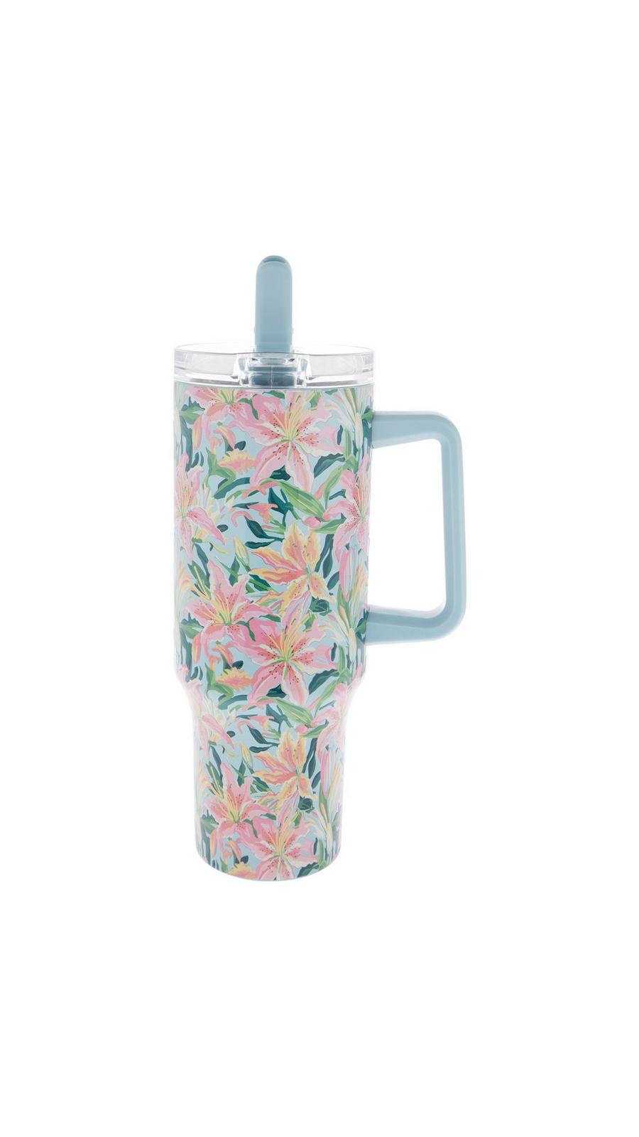 Tropical Lilies Floral Metal Tumbler | Hobby Lobby | 6389431