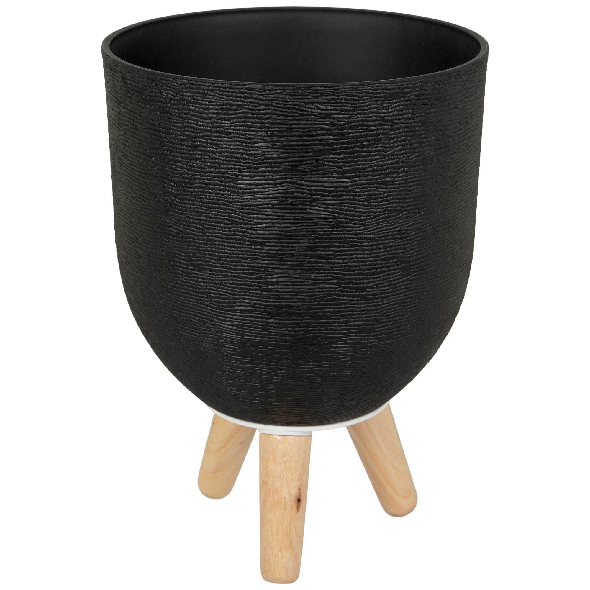 Textured Planter With Wooden Legs | Hobby Lobby | 6390496