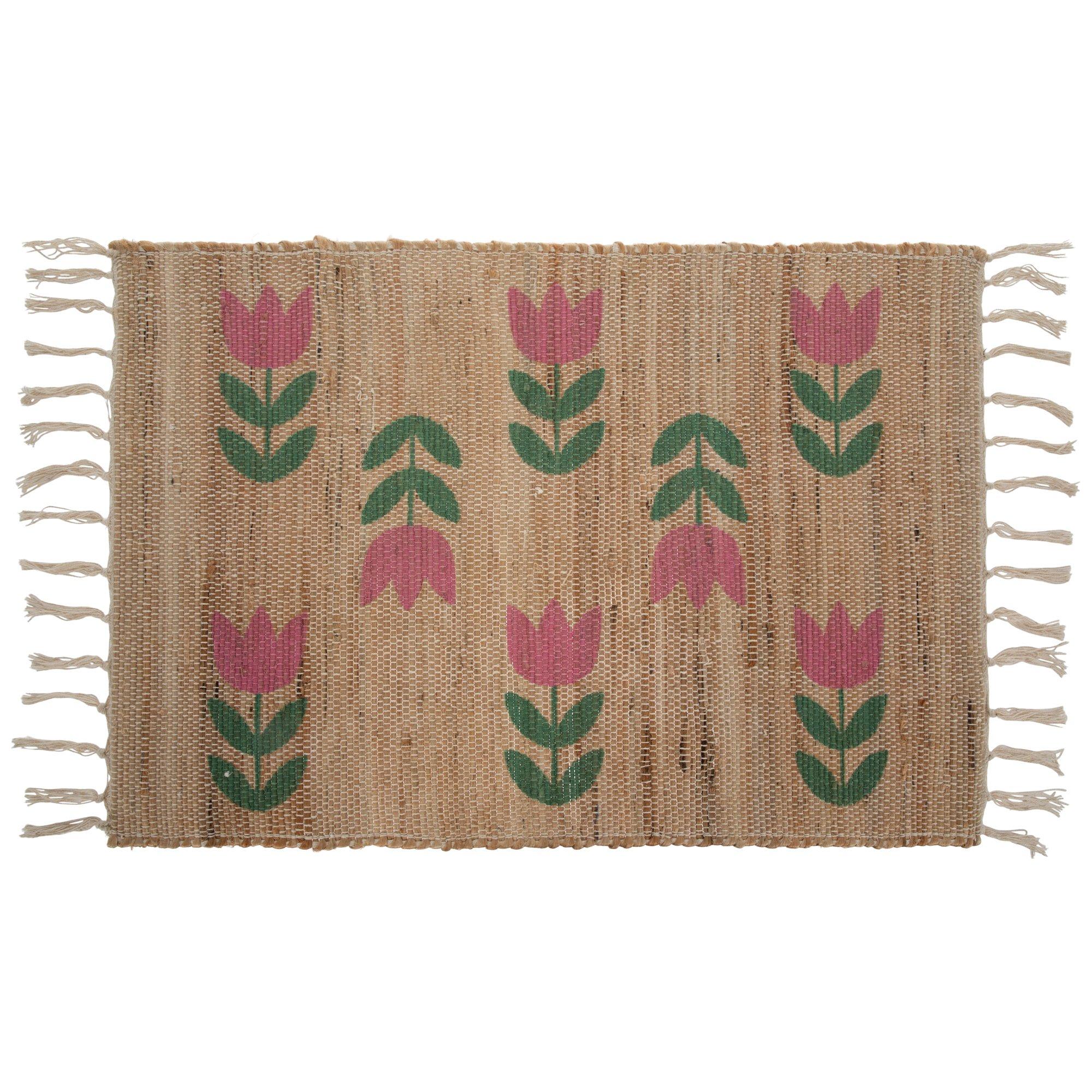 Pink Tulips Jute Scattered Rug | Hobby Lobby | 6390546