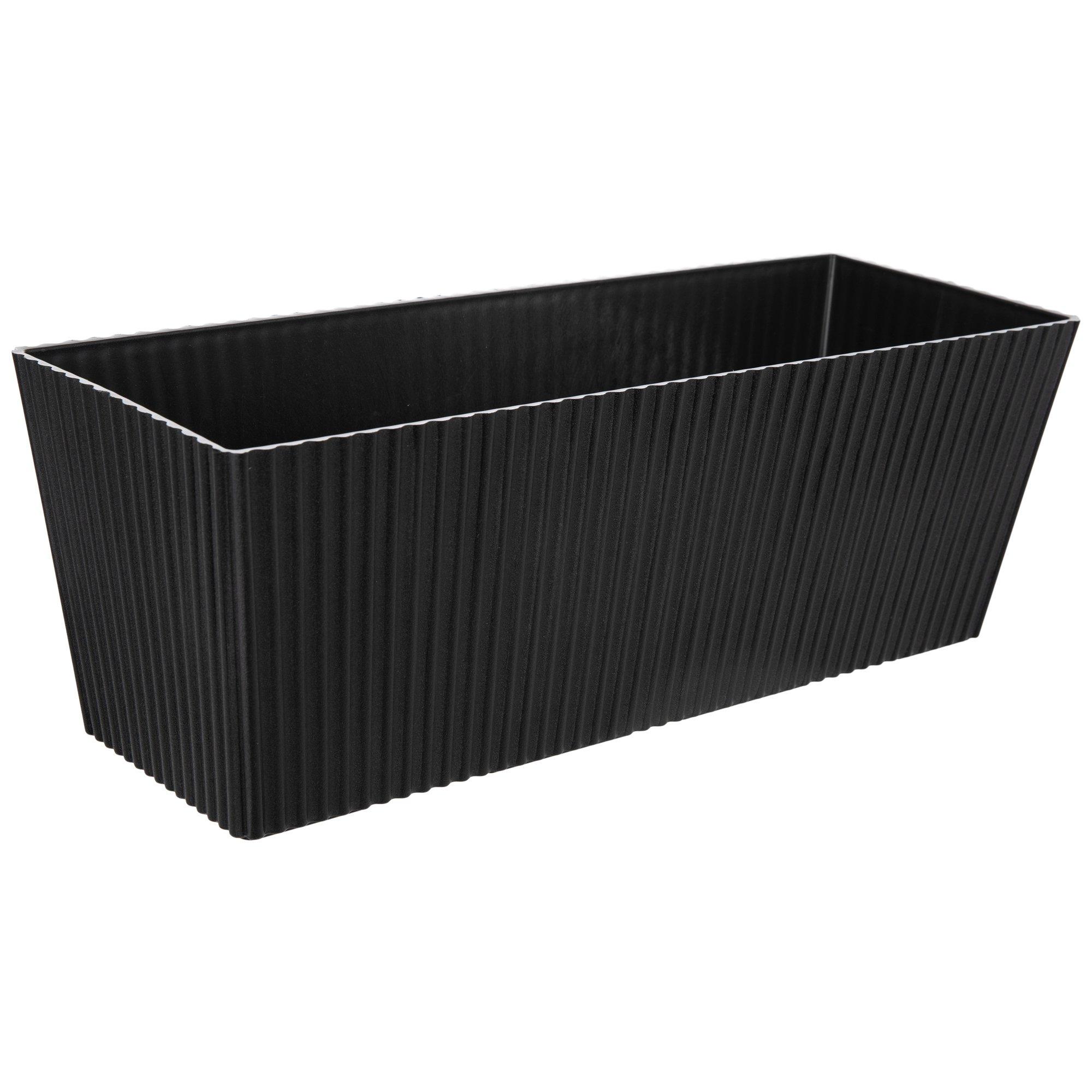 スーパーホッピーマン　BLACK DESIGN 合舎DIY プレート2枚付 Black Ribbed Rectangle Planter | Hobby Lobby | 6390629