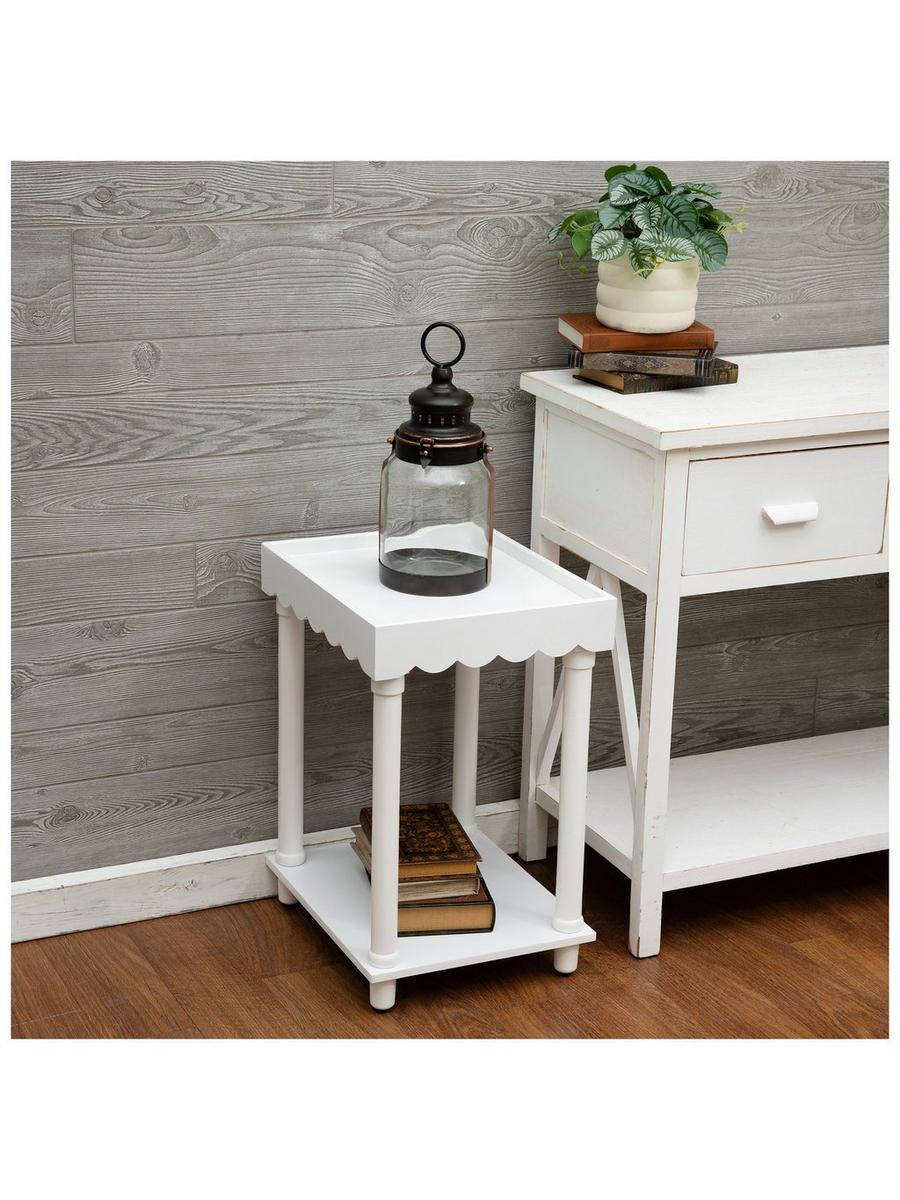 White Scalloped Side Table | Hobby Lobby | 6393268