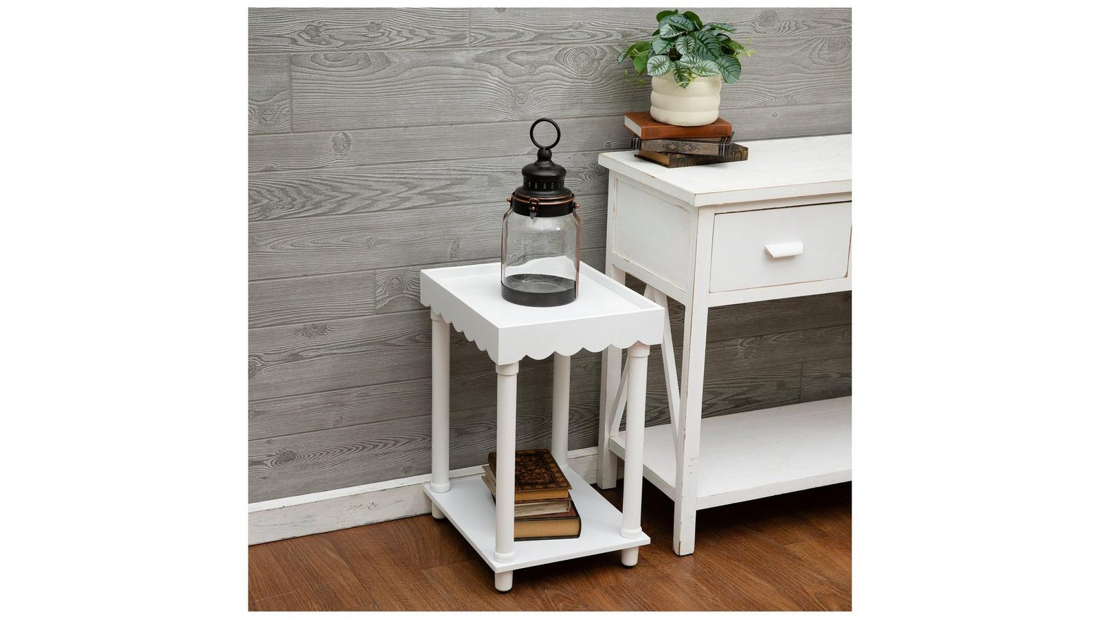 White Scalloped Side Table | Hobby Lobby | 6393268