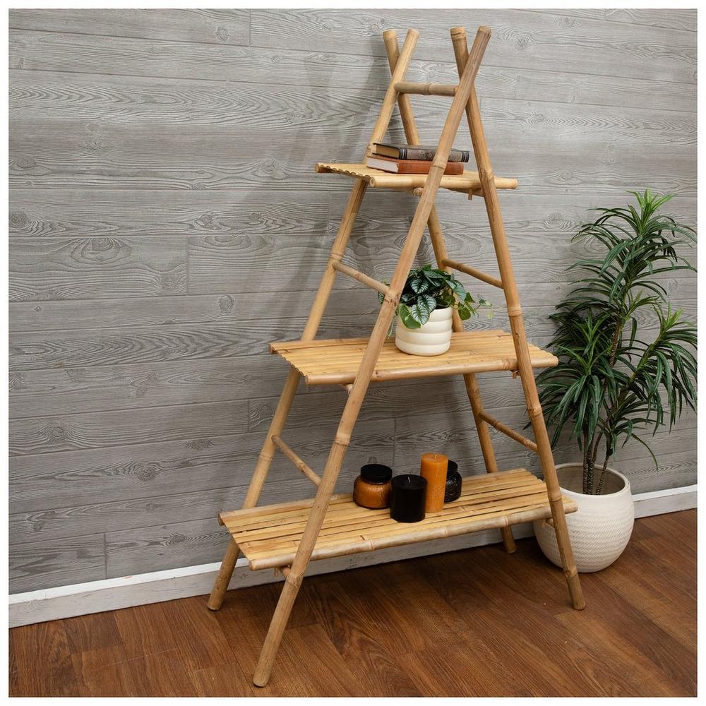 Bamboo Three-Tiered Ladder Shelf | Hobby Lobby | 6393375