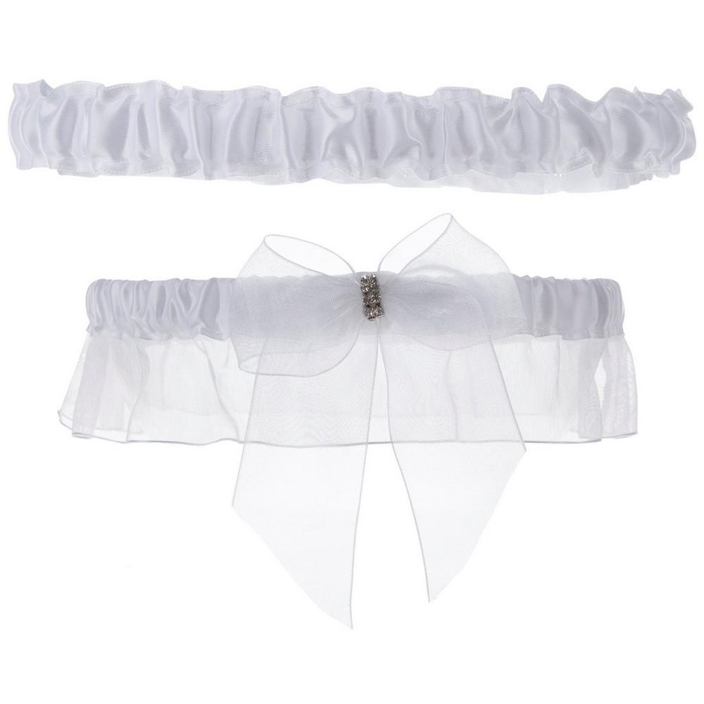 White Satin Garters