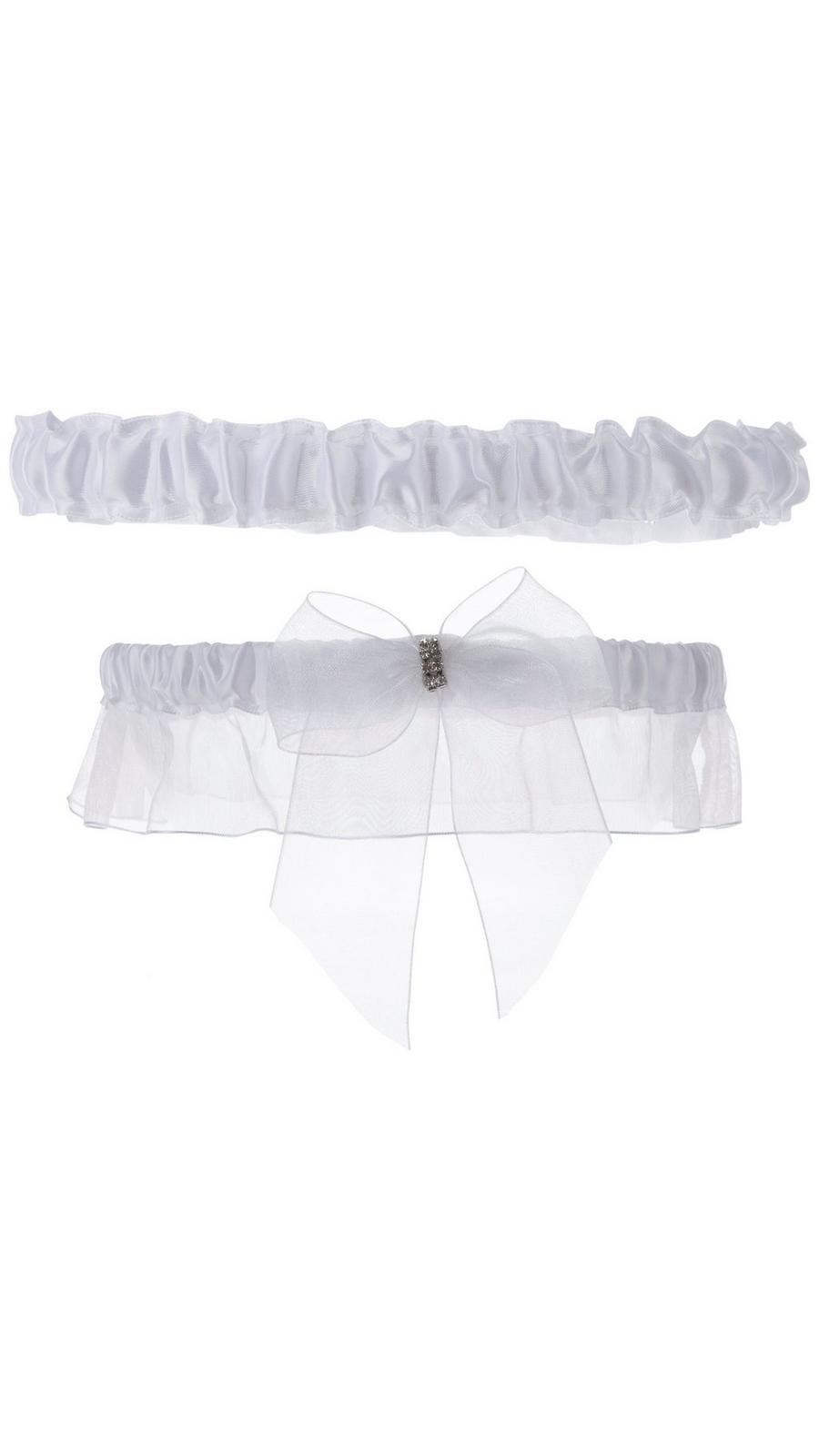 White Satin Garters